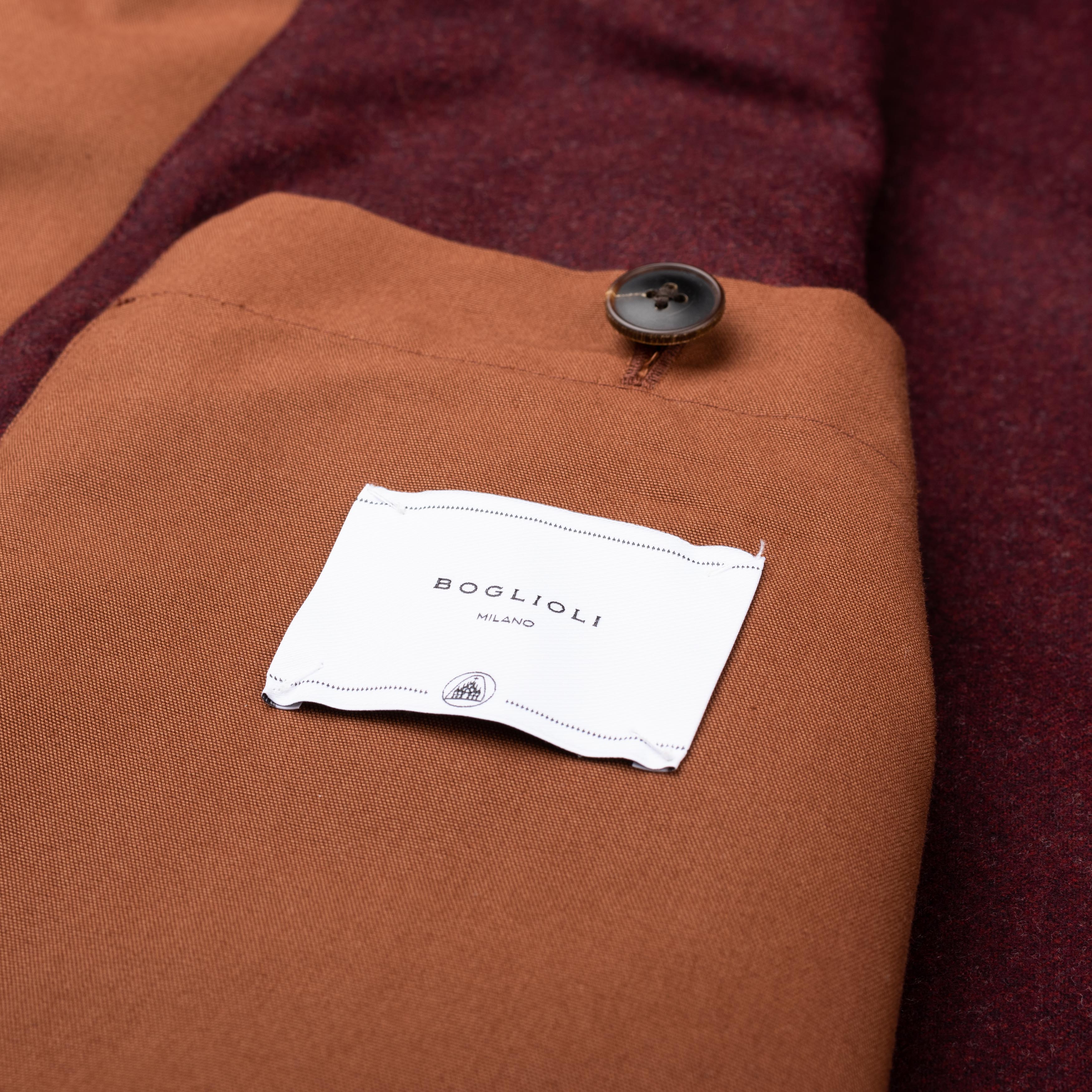 BOGLIOLI Milano "Wear" Brown Cotton Blend Pea Coat NEW US 48 / 4XL