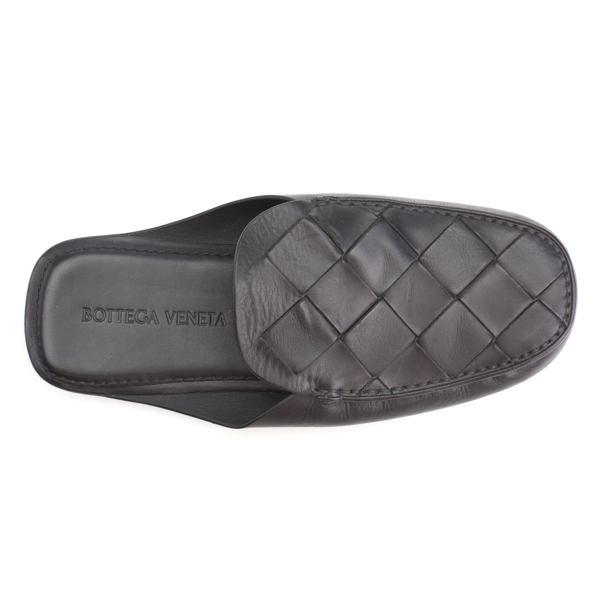 BOTTEGA VENETA Black Woven Calfskin Leather Slipper Shoes EU 39.5 NEW US 6.5 BOTTEGA VENETA