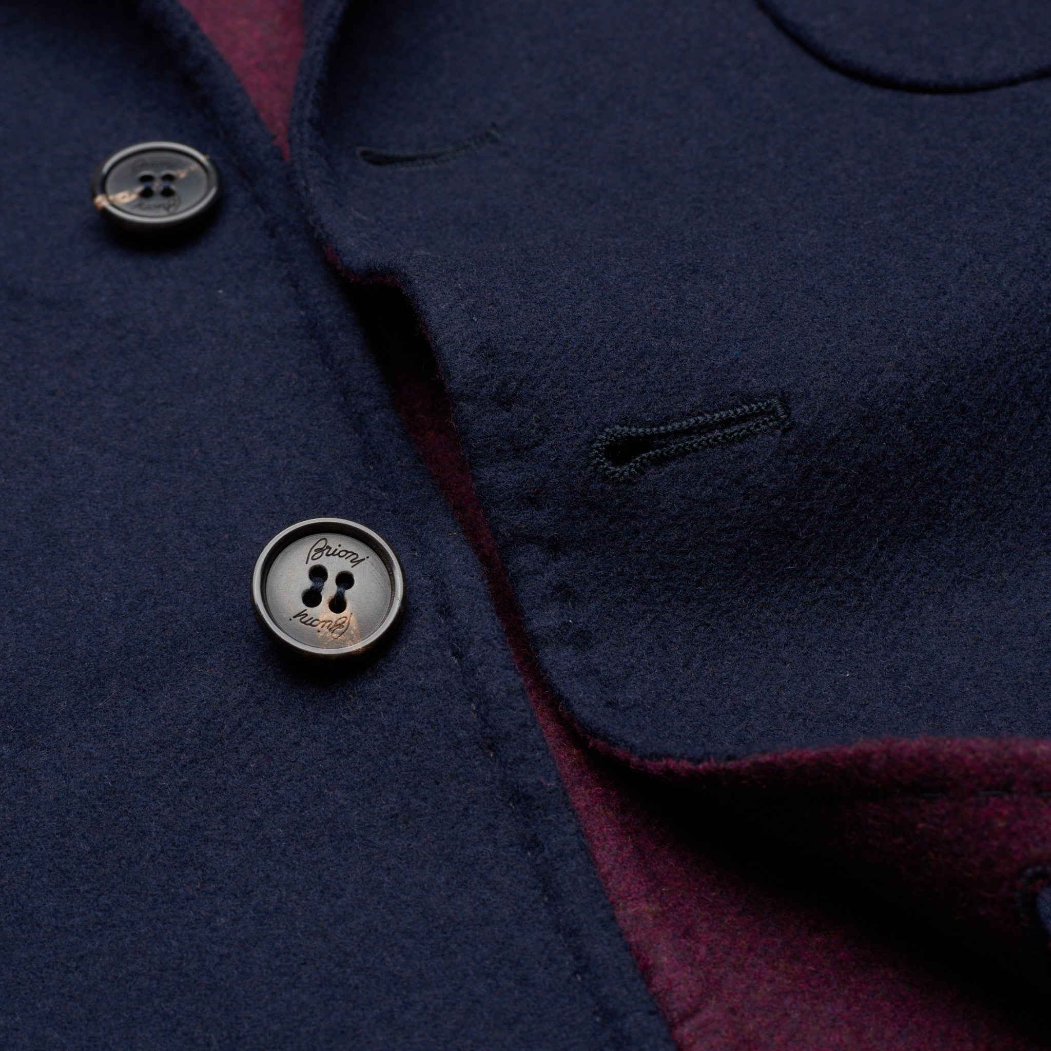 BRIONI Handmade Navy Blue Wool-Cashmere Flannel Soft Jacket NEW US L BRIONI