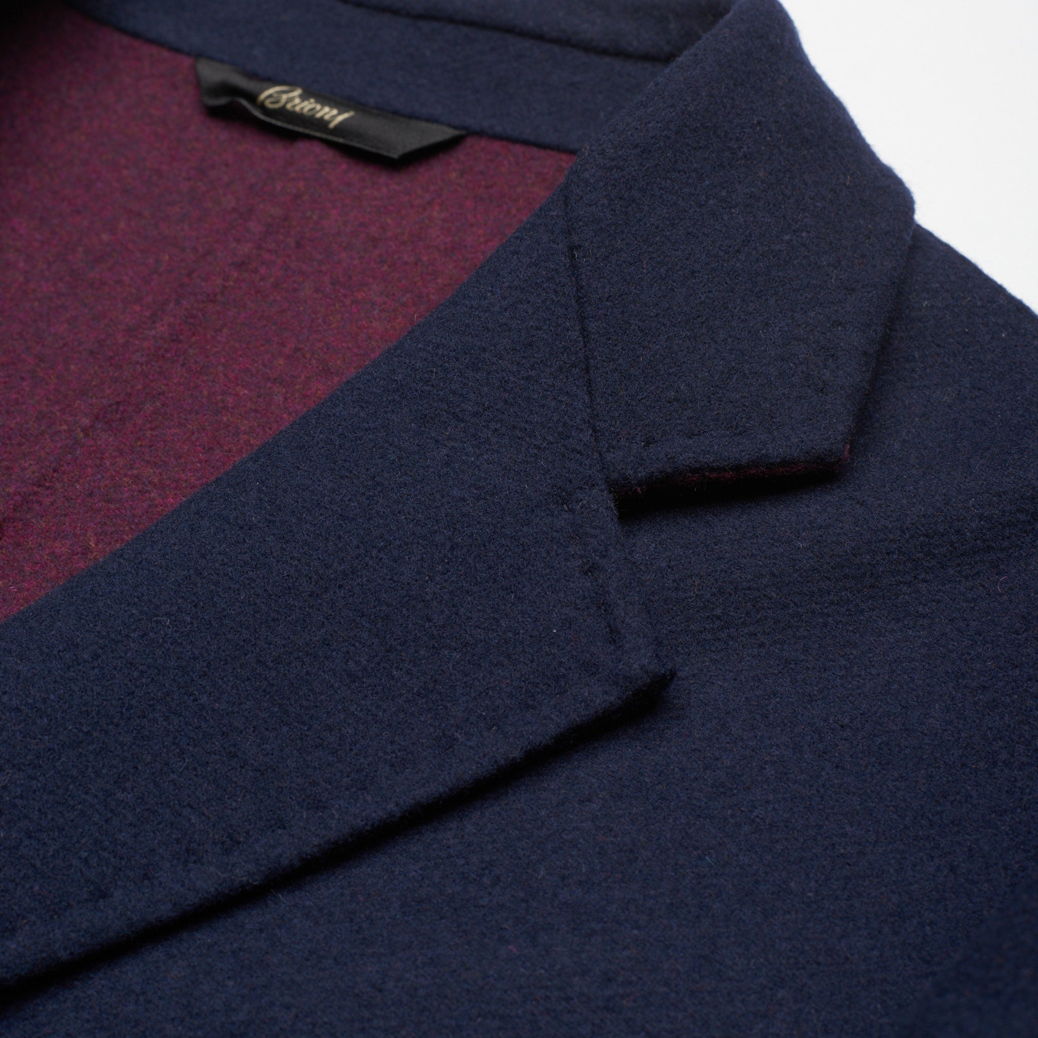 BRIONI Handmade Navy Blue Wool-Cashmere Flannel Soft Jacket NEW US L