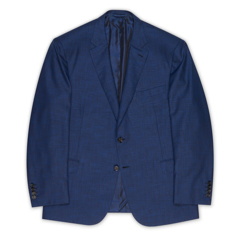 BRIONI "BRUNICO" Handmade Chambray Navy Blue Silk-Wool Super 150's Jacket NEW
