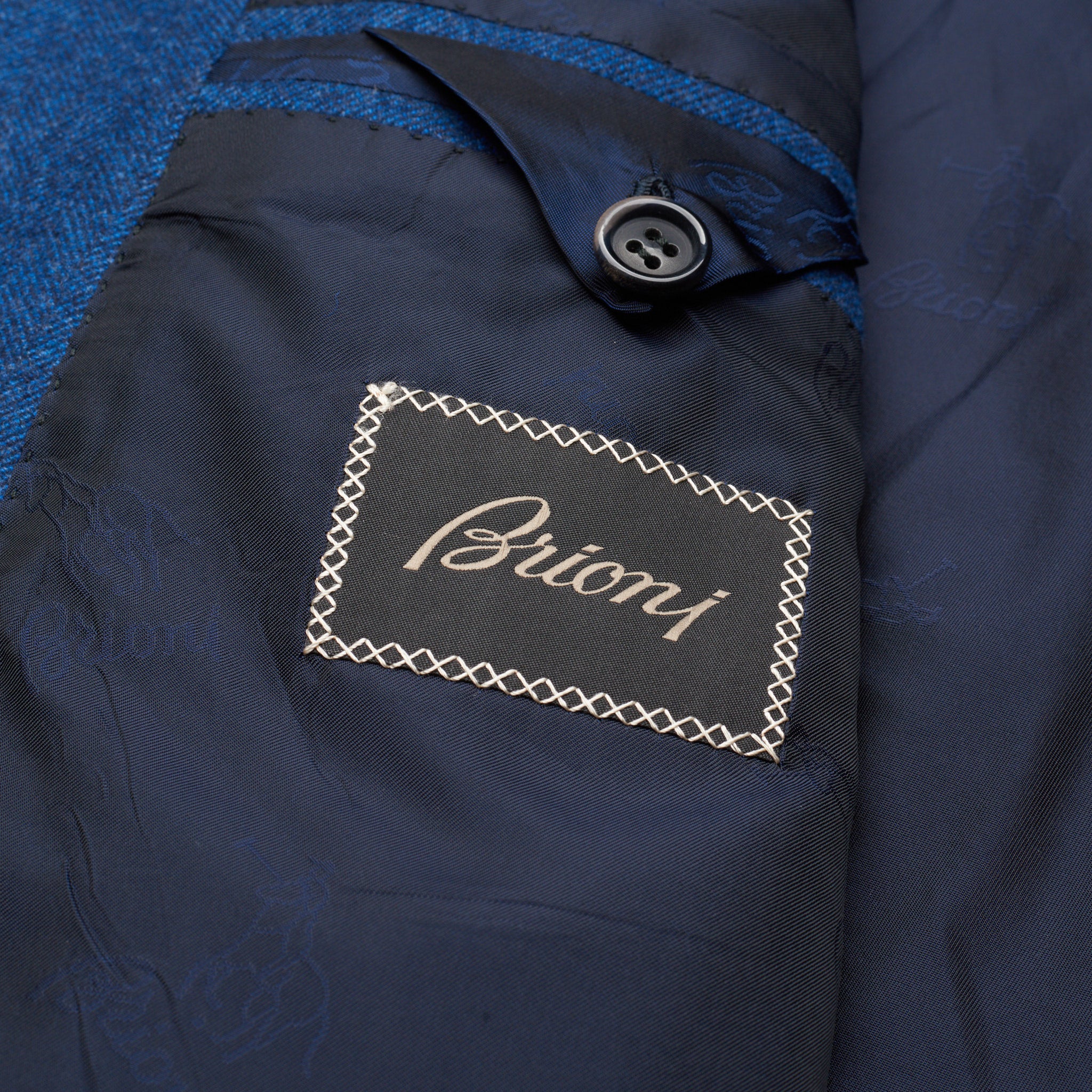 BRIONI "Brunico" Blue Herringbone Wool-Cashmere Flannel Jacket EU 58 NEW US 48 BRIONI