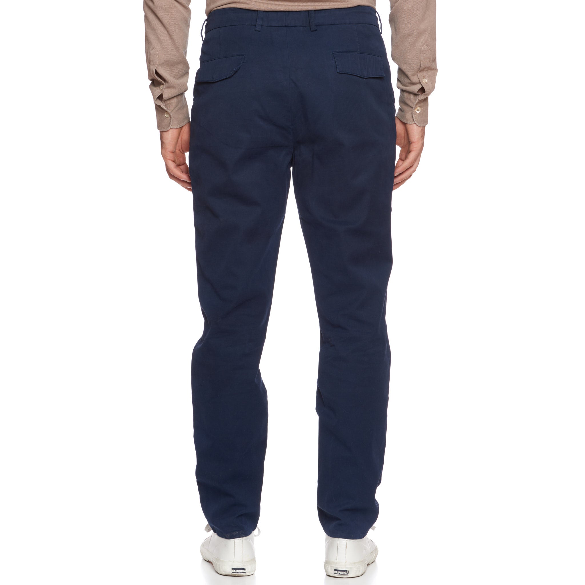 BRUNELLO CUCINELLI Blue Cotton Drawstring Slim Leisure Fit DP Pants EU 50 US 34