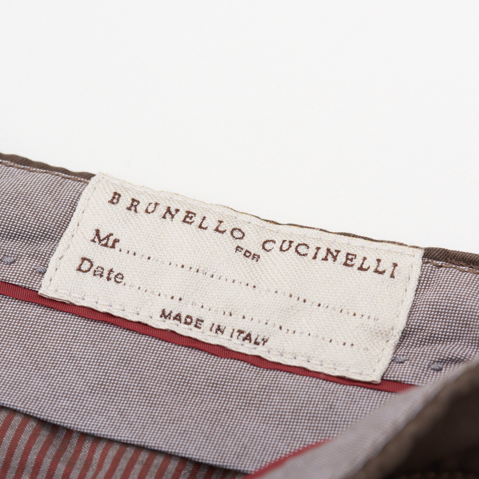 BRUNELLO CUCINELLI Brown Twill Cotton Single Pleated Pants EU 54 US 38 Slim Fit BRUNELLO CUCINELLI