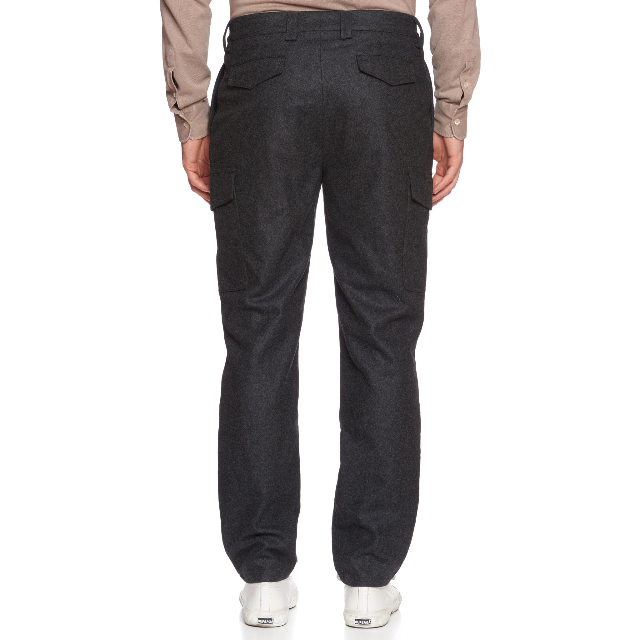 BRUNELLO CUCINELLI Dark Gray Flannel Virgin Wool Cargo Leisure Fit Pants 50 US 3