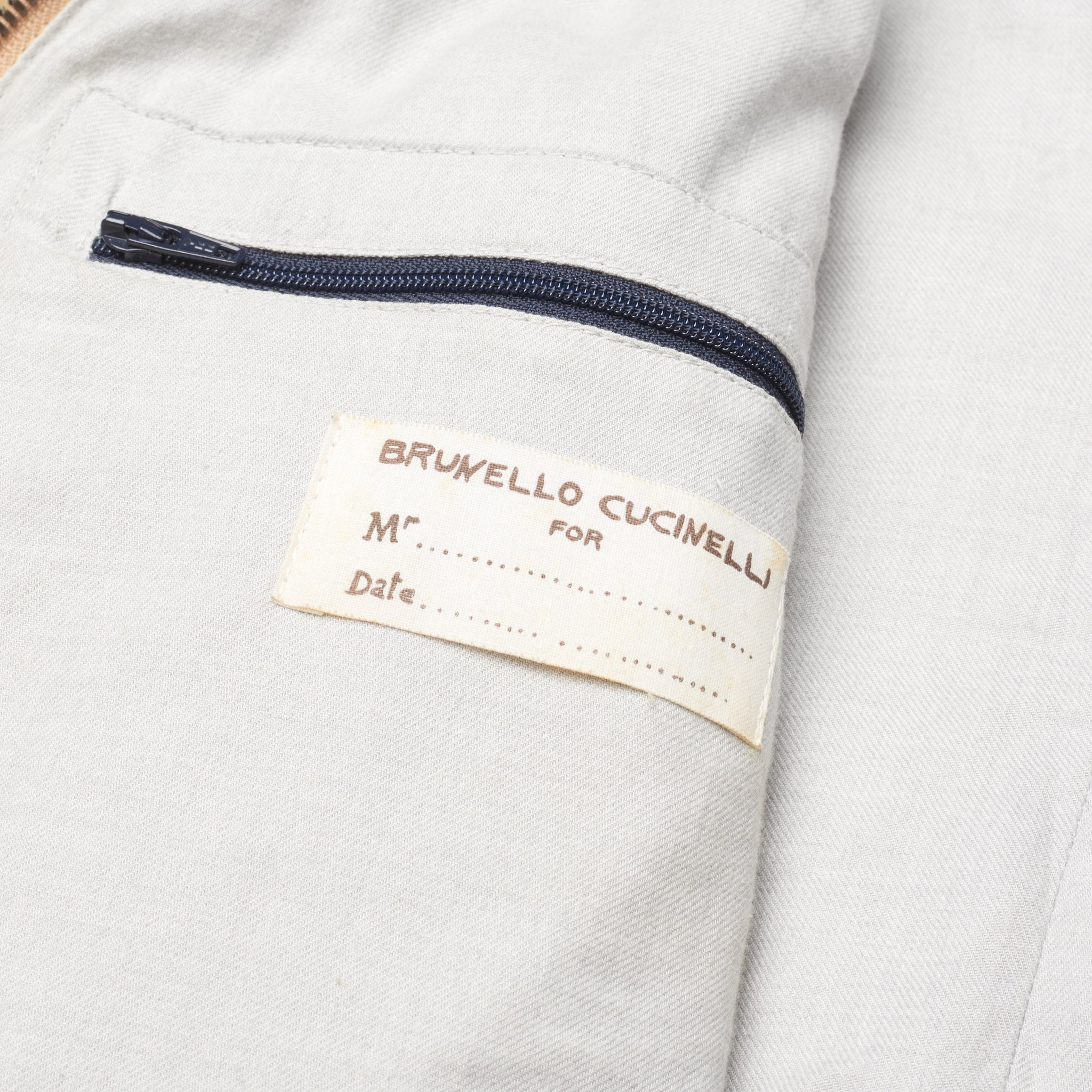 BRUNELLO CUCINELLI Tan Cotton Lined Goose Down Vest Size 50 US M Slim BRUNELLO CUCINELLI