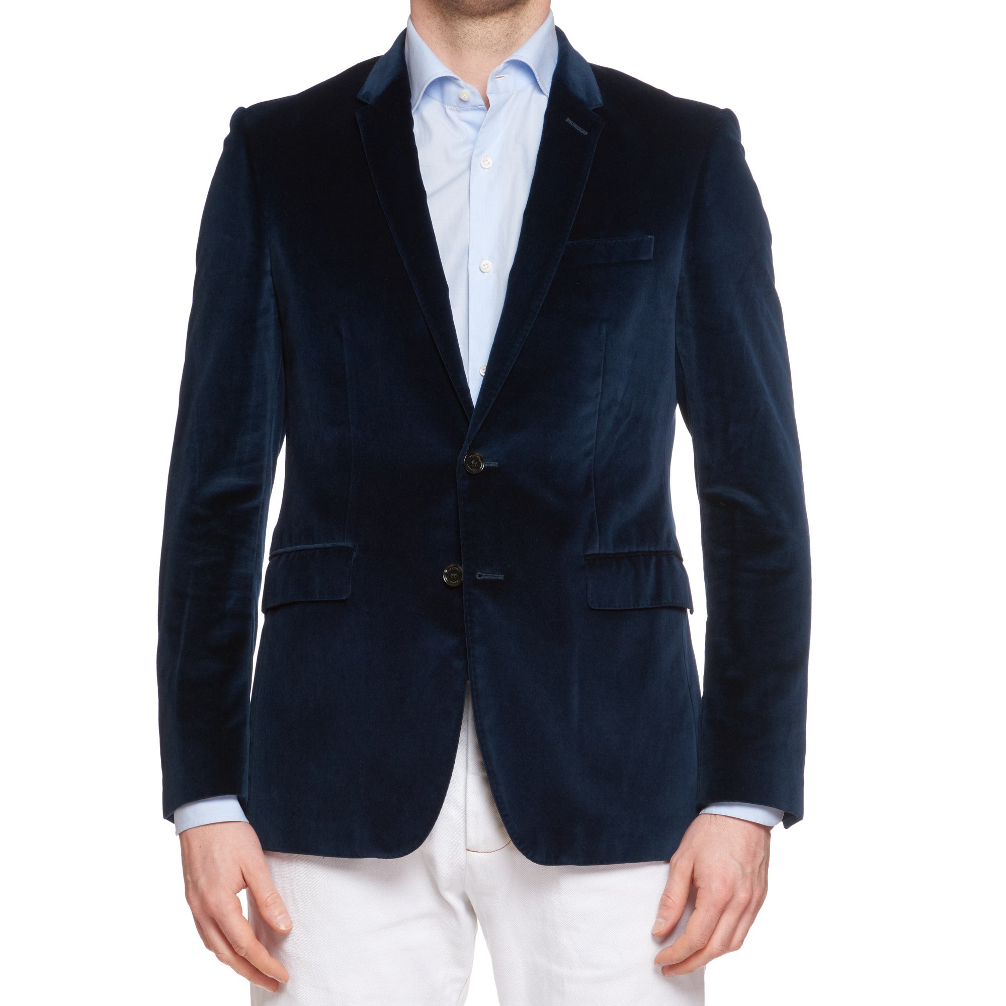 BURBERRY London Blue Velvet Cotton Jacket EU 50 NEW US 40