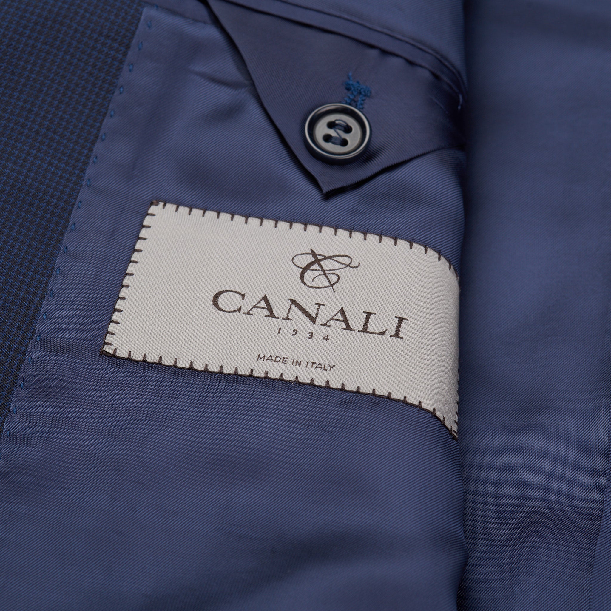 CANALI 1934 Navy Blue Patterned Wool Suit EU 58 NEW US 48 Current Model C4 Short Cut CANALI