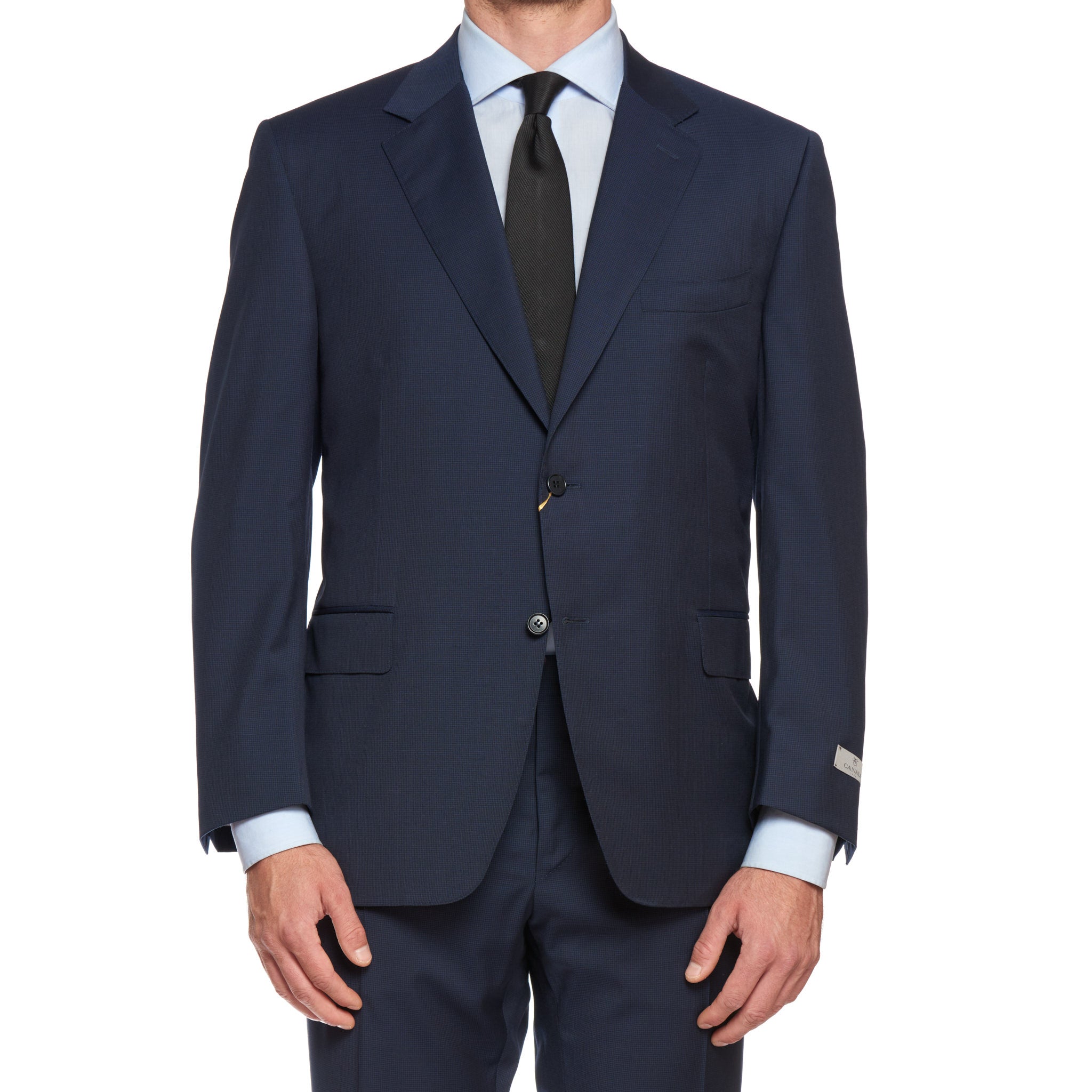 CANALI 1934 Navy Blue Patterned Wool Suit EU 58 NEW US 48 Current Model C4 Short Cut CANALI