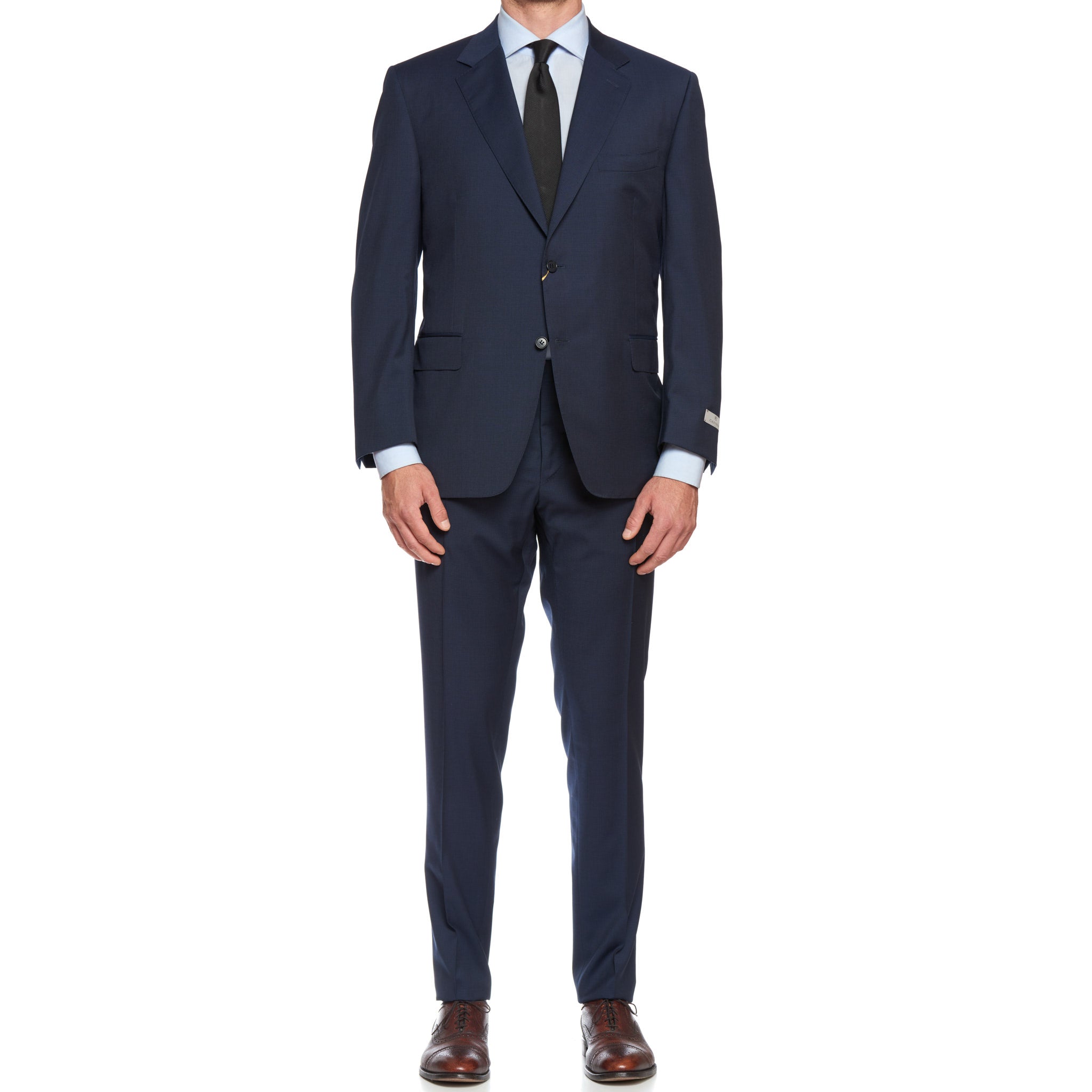 CANALI 1934 Navy Blue Patterned Wool Suit EU 58 NEW US 48 Current Mode ...