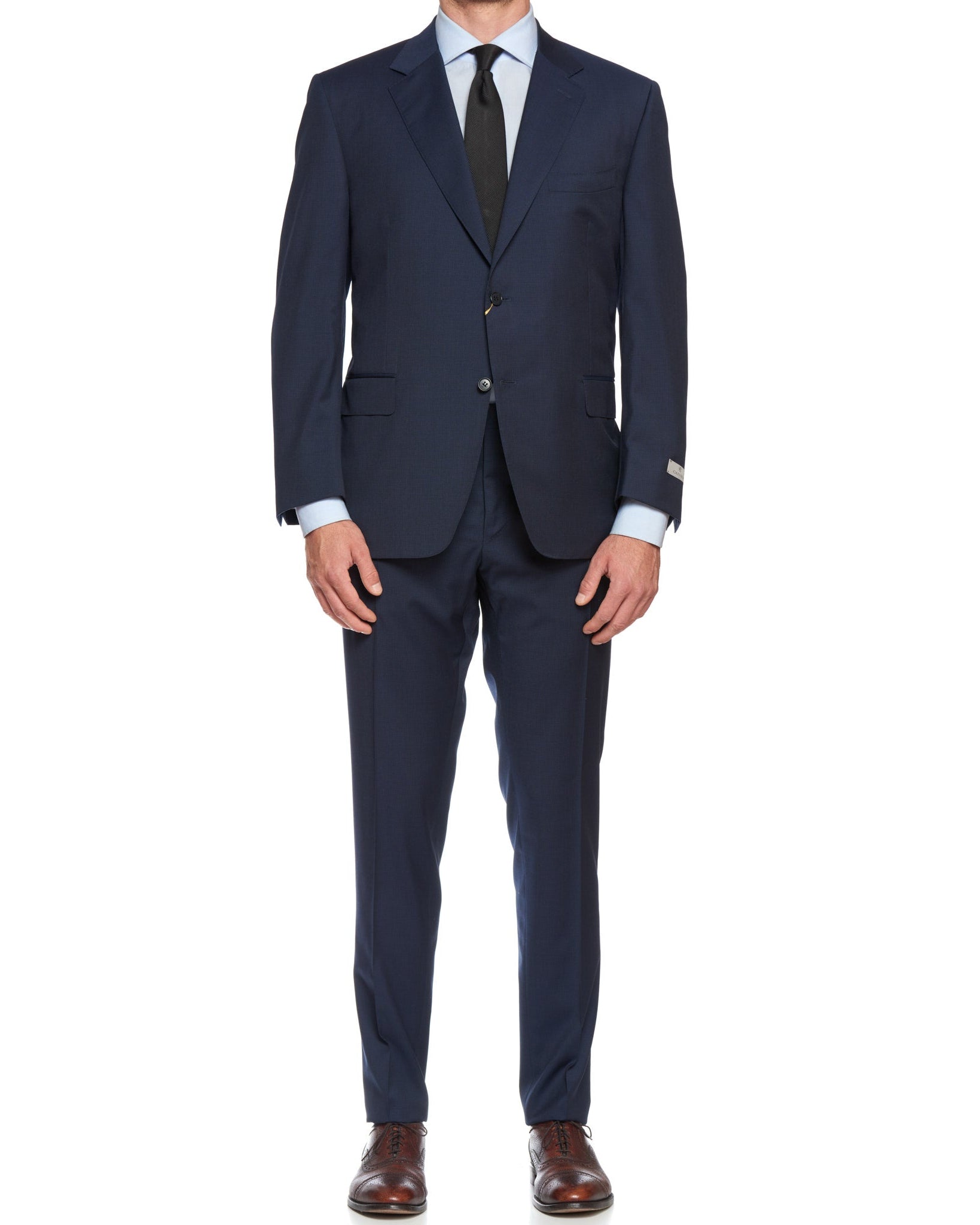 CANALI 1934 Navy Blue Patterned Wool Suit EU 58 NEW US 48 Current Model C4 Short Cut CANALI