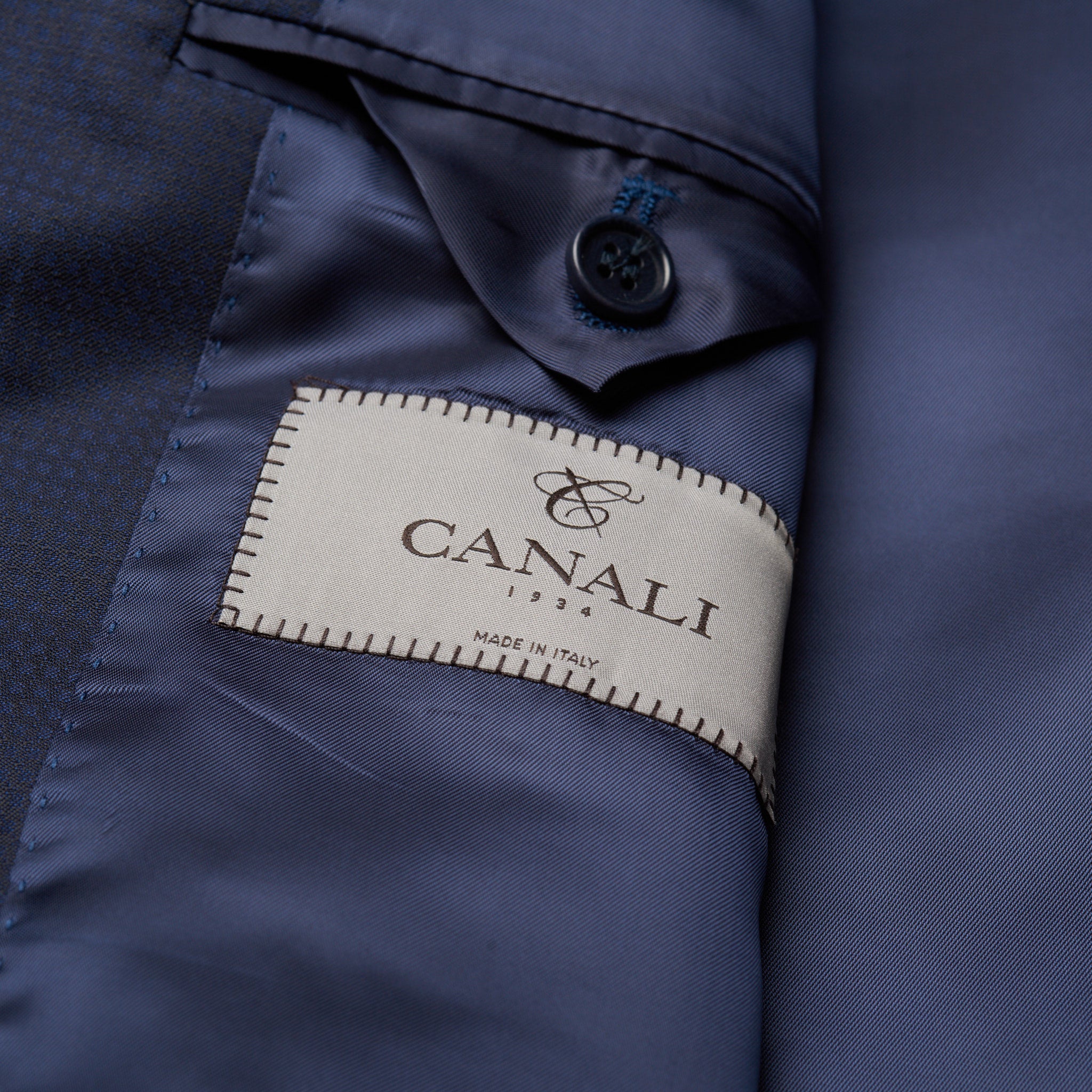 CANALI 1934 "Travel" Navy Blue Jacquard Wool-Mohair Suit 56 NEW 46 Current Model CANALI