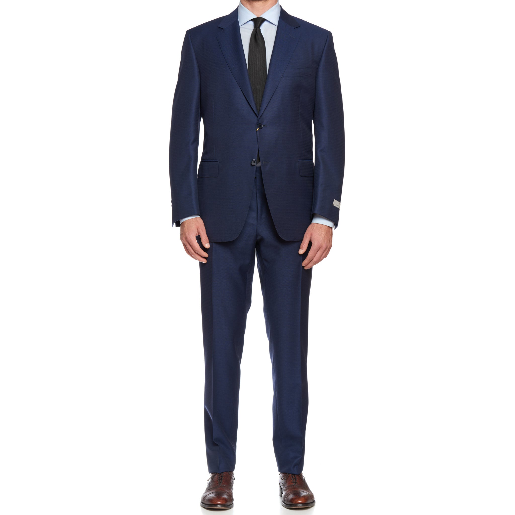 CANALI 1934 "Travel" Navy Blue Jacquard Wool-Mohair Suit EU 56 NEW US 46 Current Model