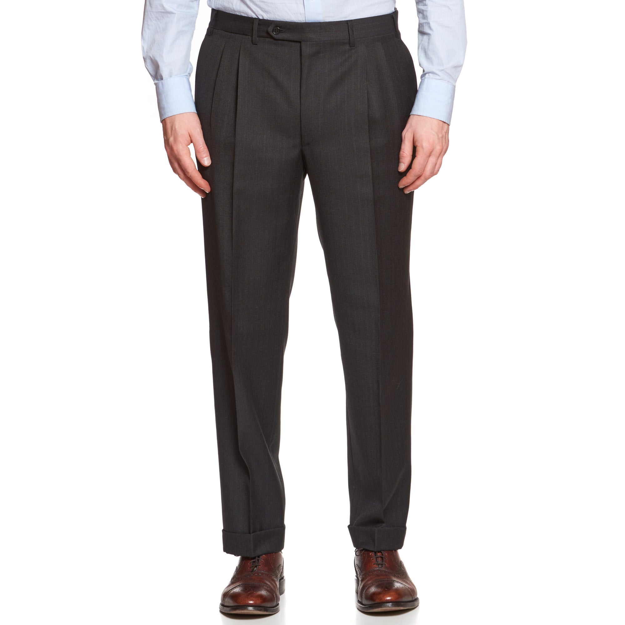 CANALI Dark Gray Striped Wool Super 120's Suit EU 50 NEW US 40 CANALI