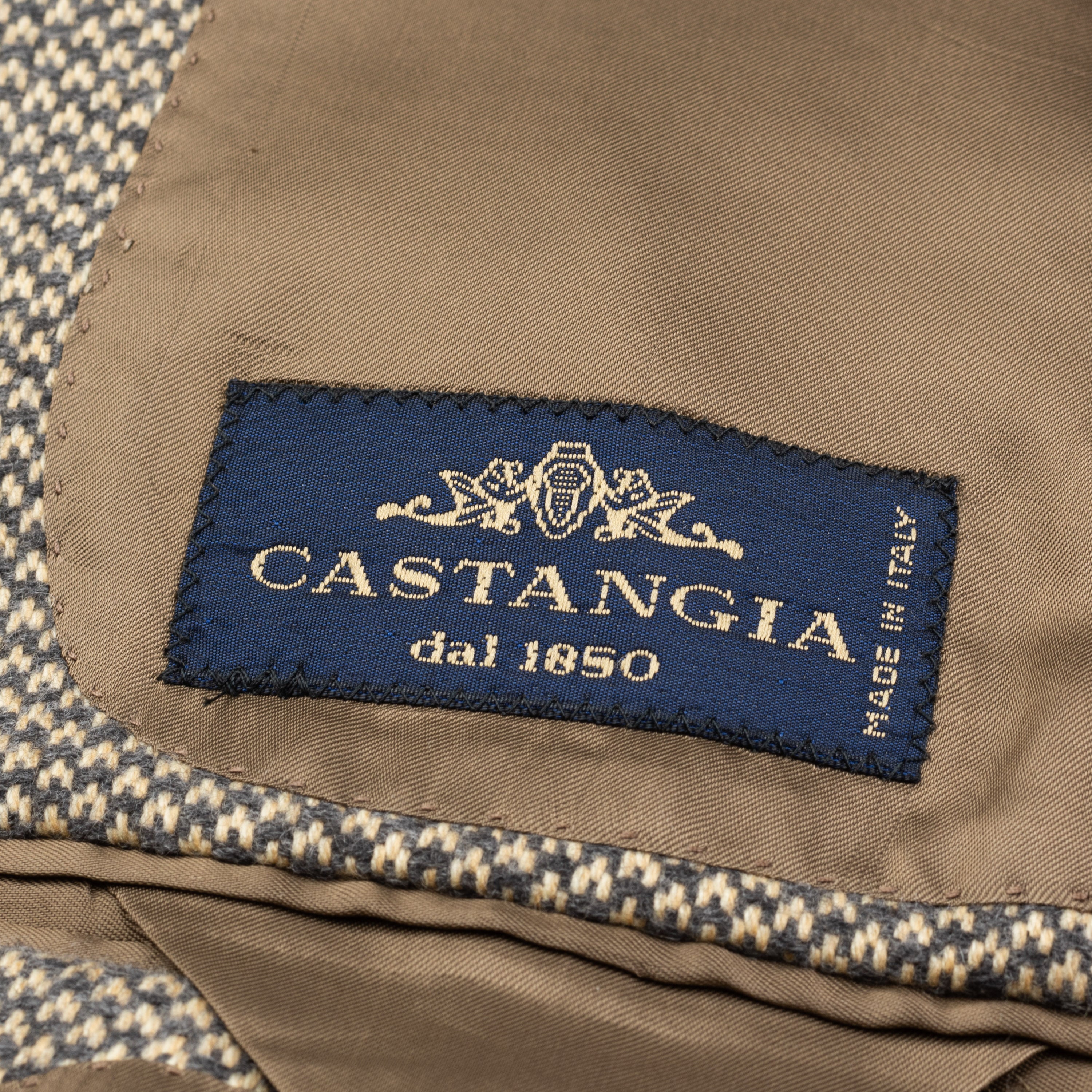 CASTANGIA 1850 Beige Patterned Cashmere Jacket EU 50 NEW US 40