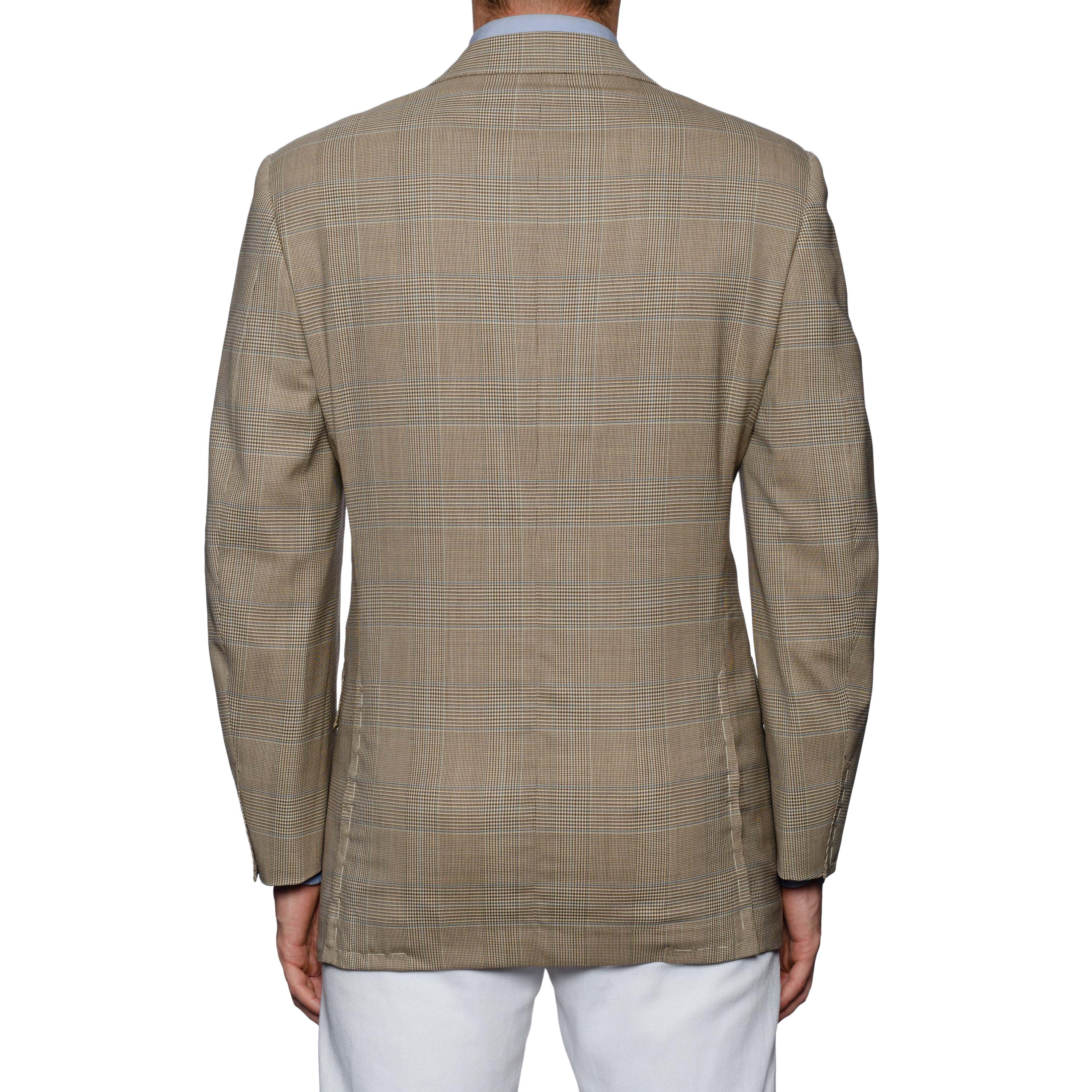 CASTANGIA 1850 Beige Prince of Wales Wool Super 100's Sport Coat Jacket NEW CASTANGIA