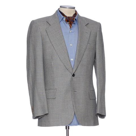 CASTANGIA 1850 Gray Houndstooth Wool-Cashmere Jacket EU 46 NEW US 36