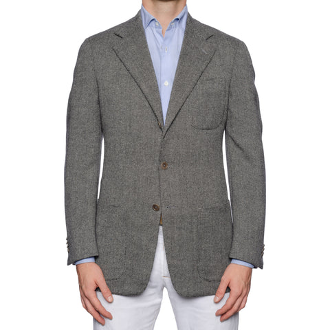 CASTANGIA 1850 Gray Micro Check Wool Flannel Unlined Sport Coat Jacket NEW