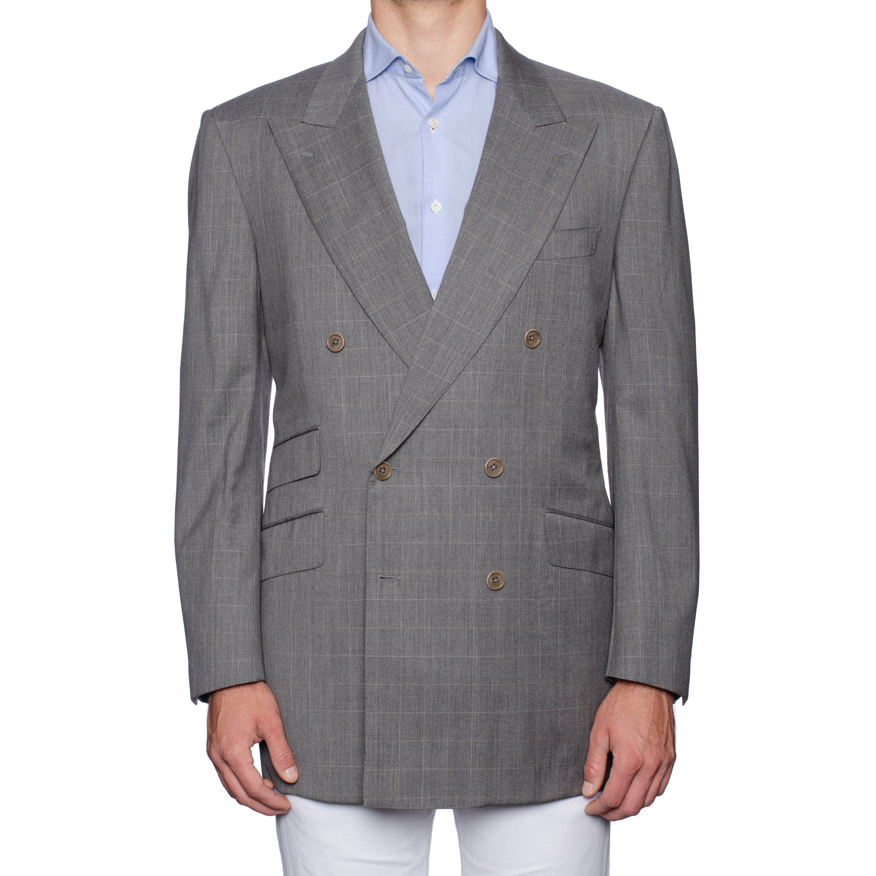 CASTANGIA 1850 Gray Wool Double Breasted Jacket EU 54 NEW US 44
