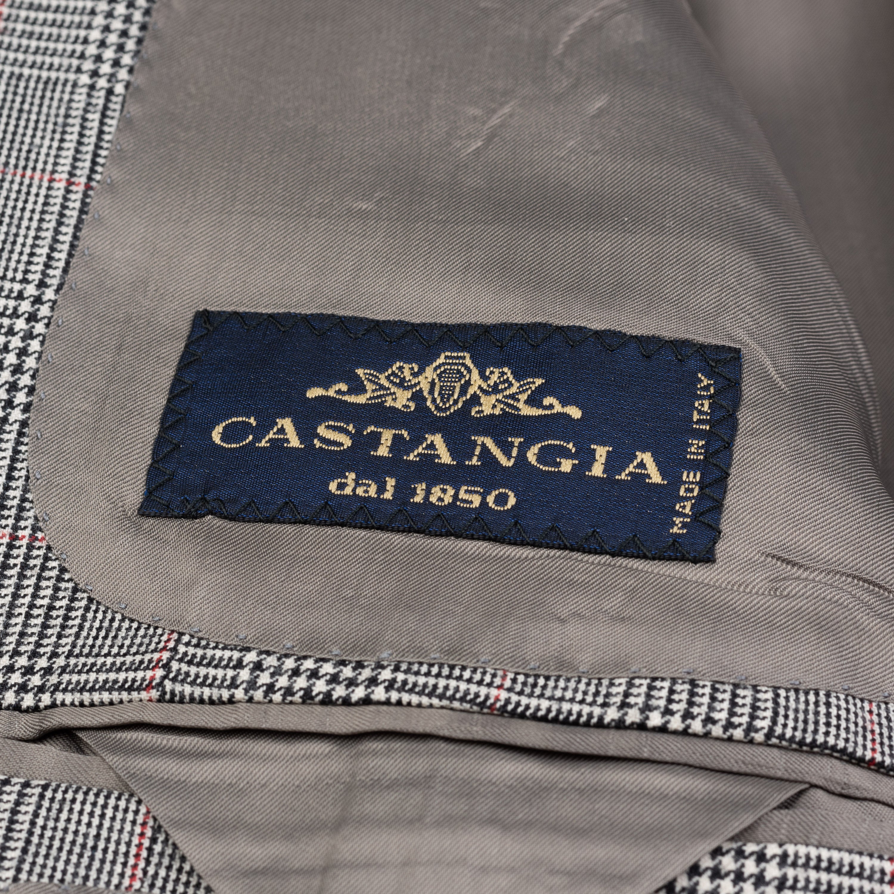 CASTANGIA 1850 Gray Prince of Wales Wool Sport Coat Jacket EU 50 NEW US 40 CASTANGIA