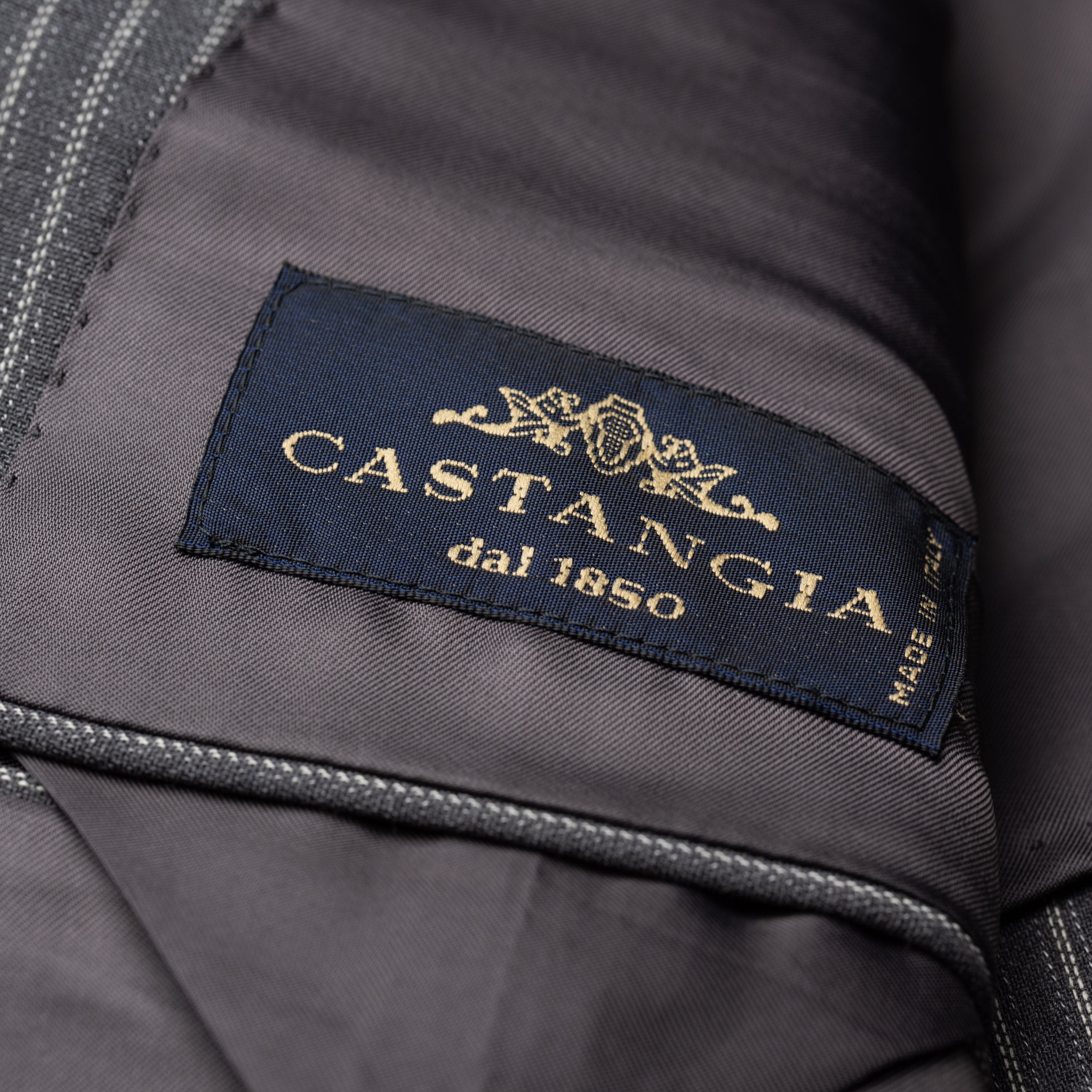 CASTANGIA 1850 Gray Striped Wool-Cotton 5 Button Jacket EU 52 NEW US 42