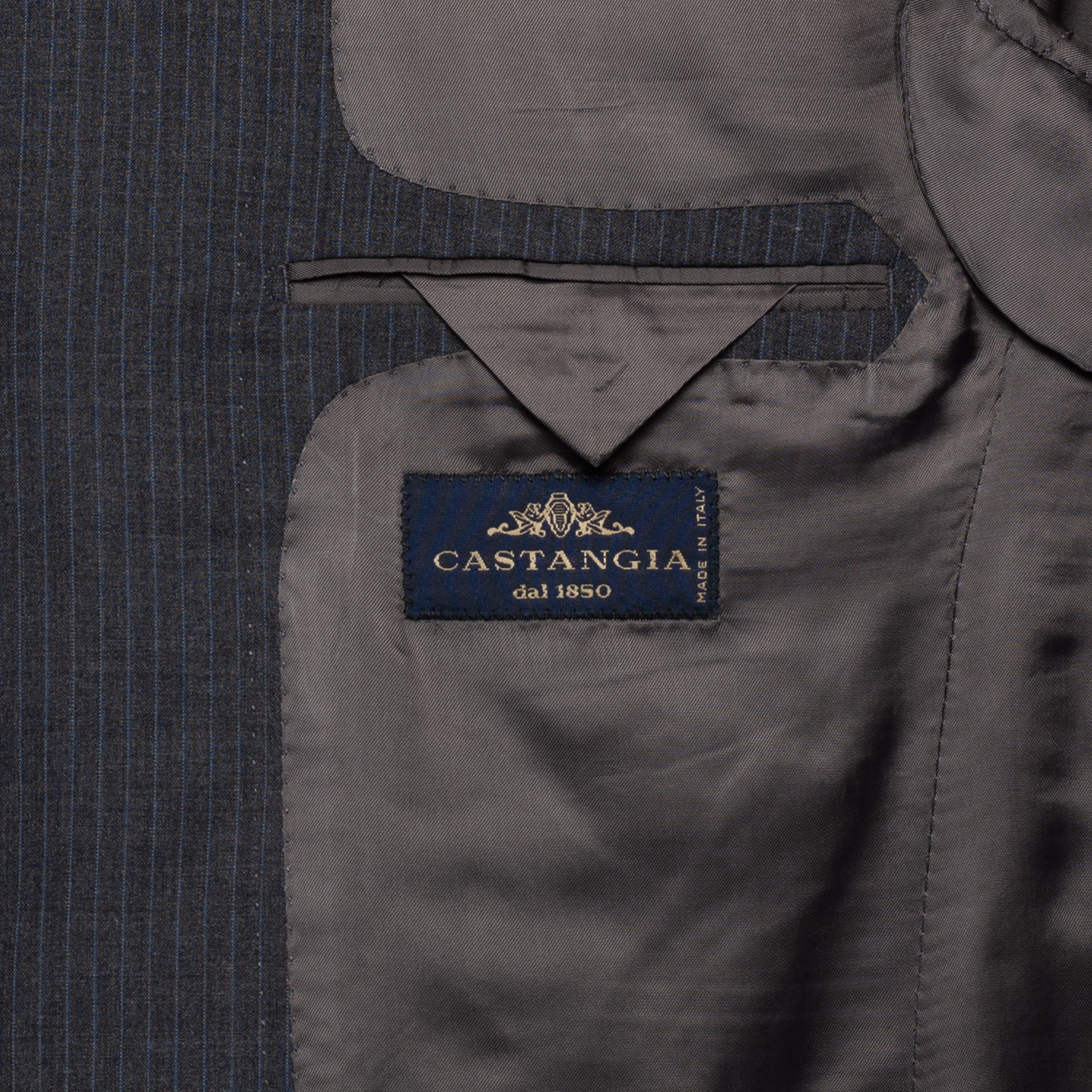 CASTANGIA 1850 Gray Striped Wool Suit EU 50 NEW US 40 CASTANGIA