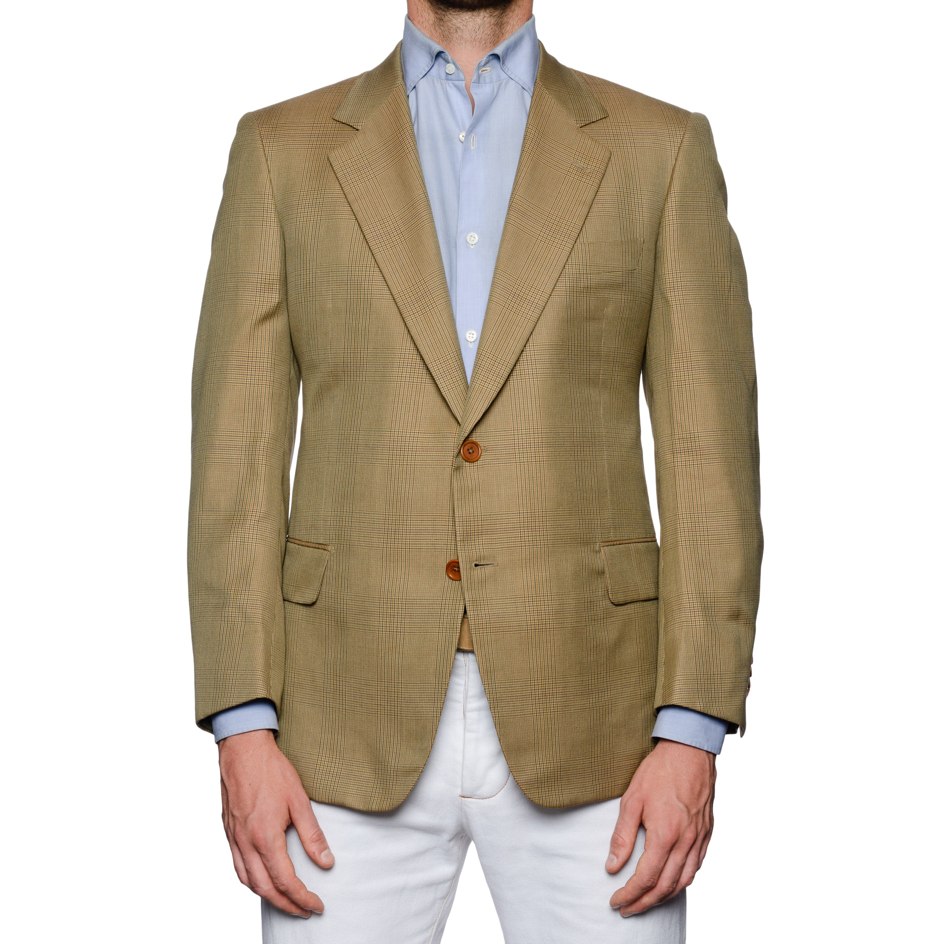 CASTANGIA 1850 Tan Prince of Wales Cotton Sport Coat Jacket EU 50 NEW US 40 CASTANGIA