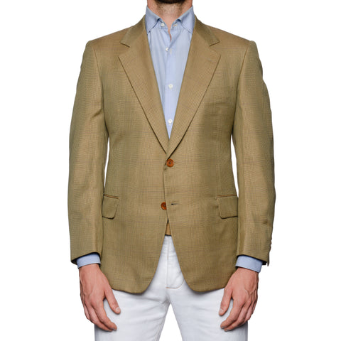 CASTANGIA 1850 Tan Prince of Wales Cotton Sport Coat Jacket EU 50 NEW US 40
