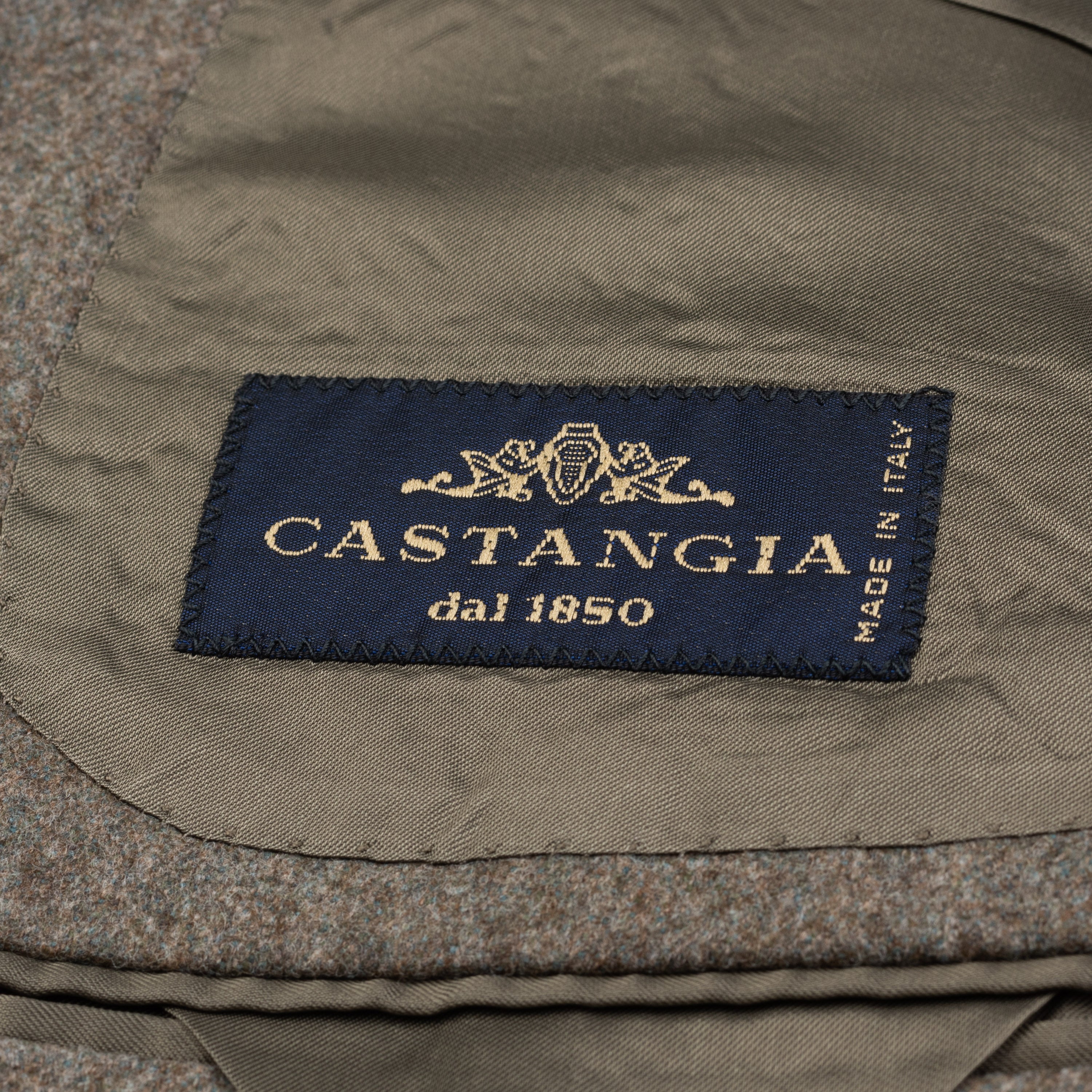 CASTANGIA 1850 Grayish Olive Wool Flannel Sport Coat Jacket EU 54 NEW US 44 CASTANGIA