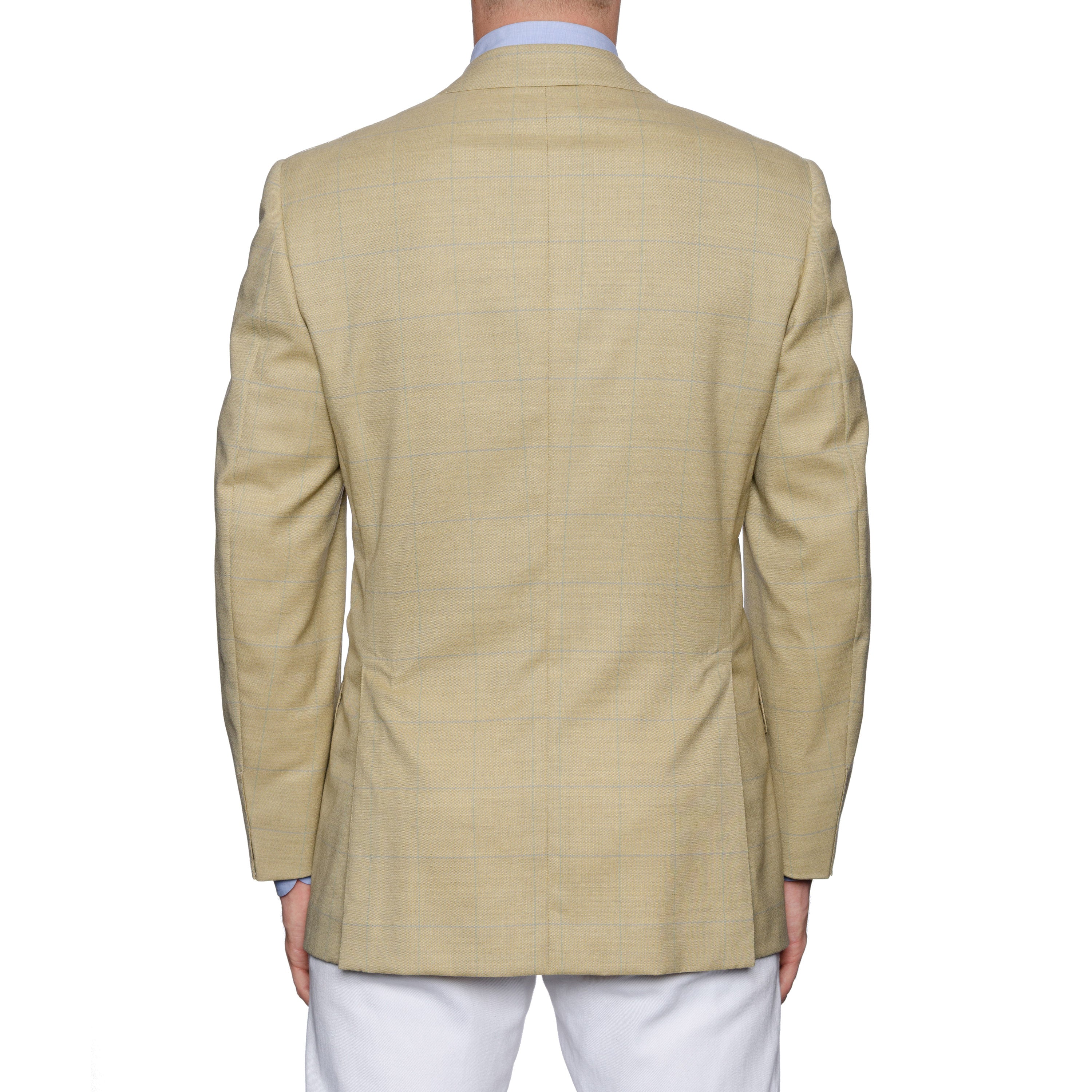 CASTANGIA Tan Windowpane Australian Merino Wool Super 100's Jacket 48 NEW 38