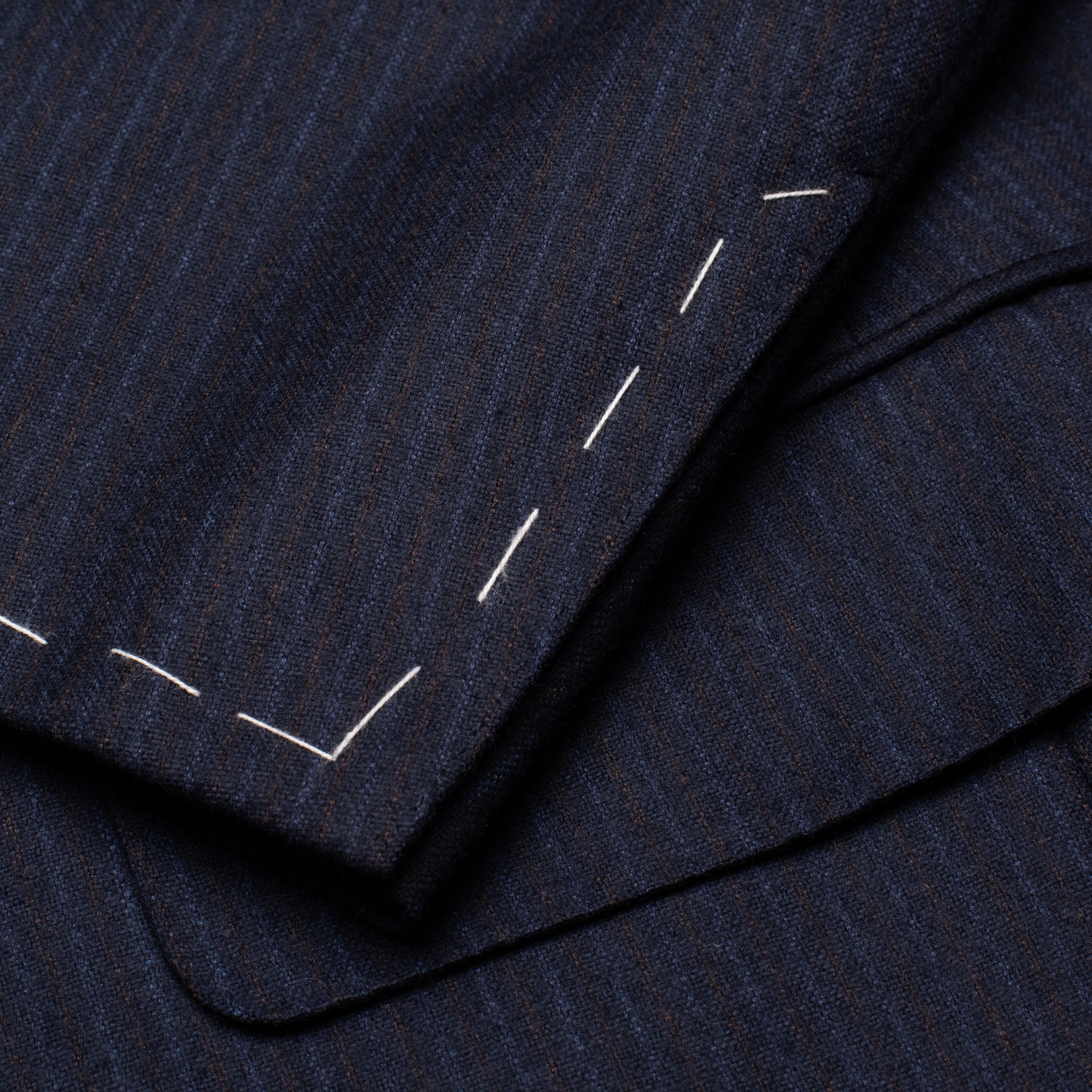 CASTANGIA 1850 Navy Blue Striped Wool Flannel Suit EU 50 NEW US 40 CASTANGIA