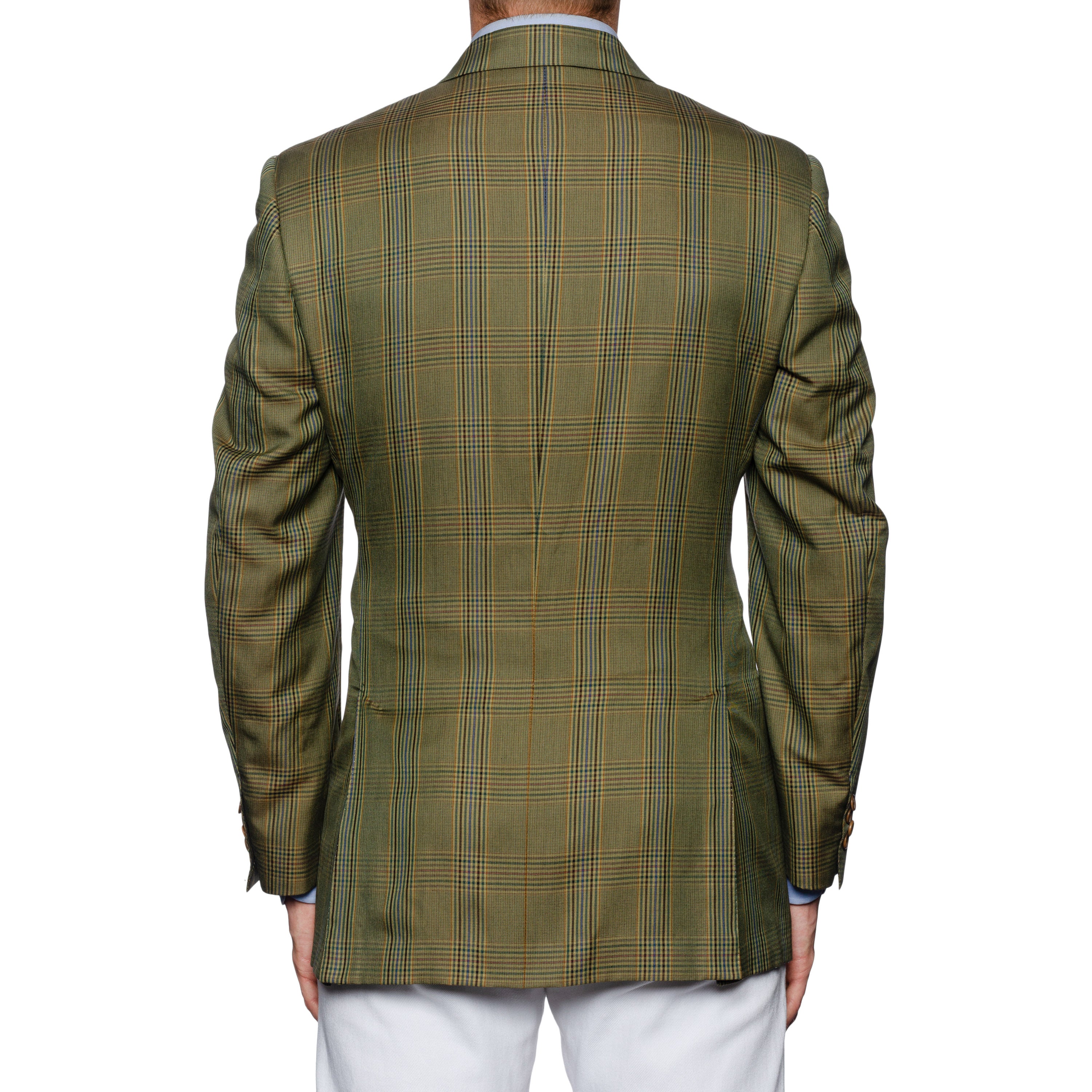 CASTANGIA 1850 Olive Prince of Wales Wool Super 100's Jacket EU 50 NEW US 40 CASTANGIA