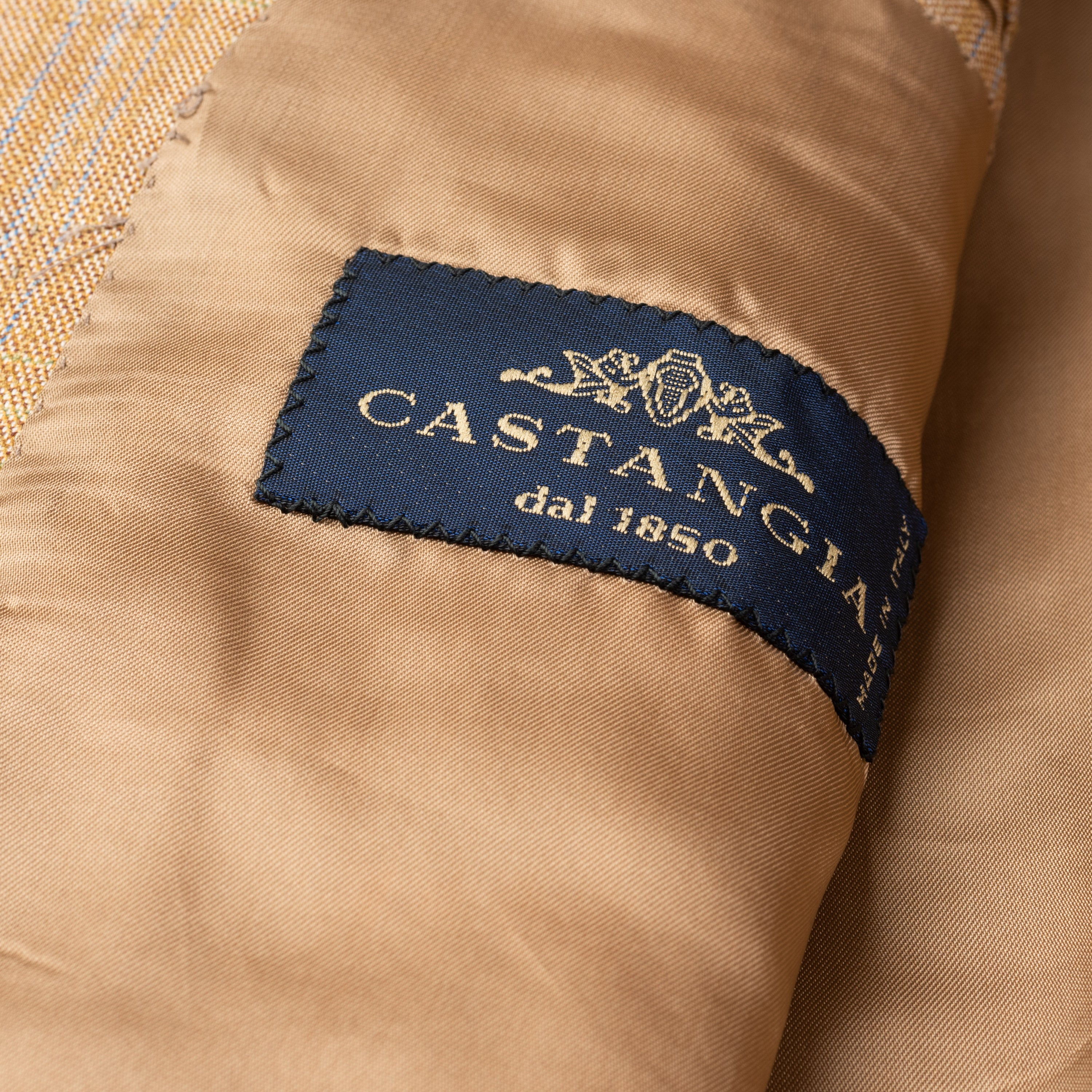 CASTANGIA 1850 Tan Plaid Wool Sport Coat Jacket NEW CASTANGIA