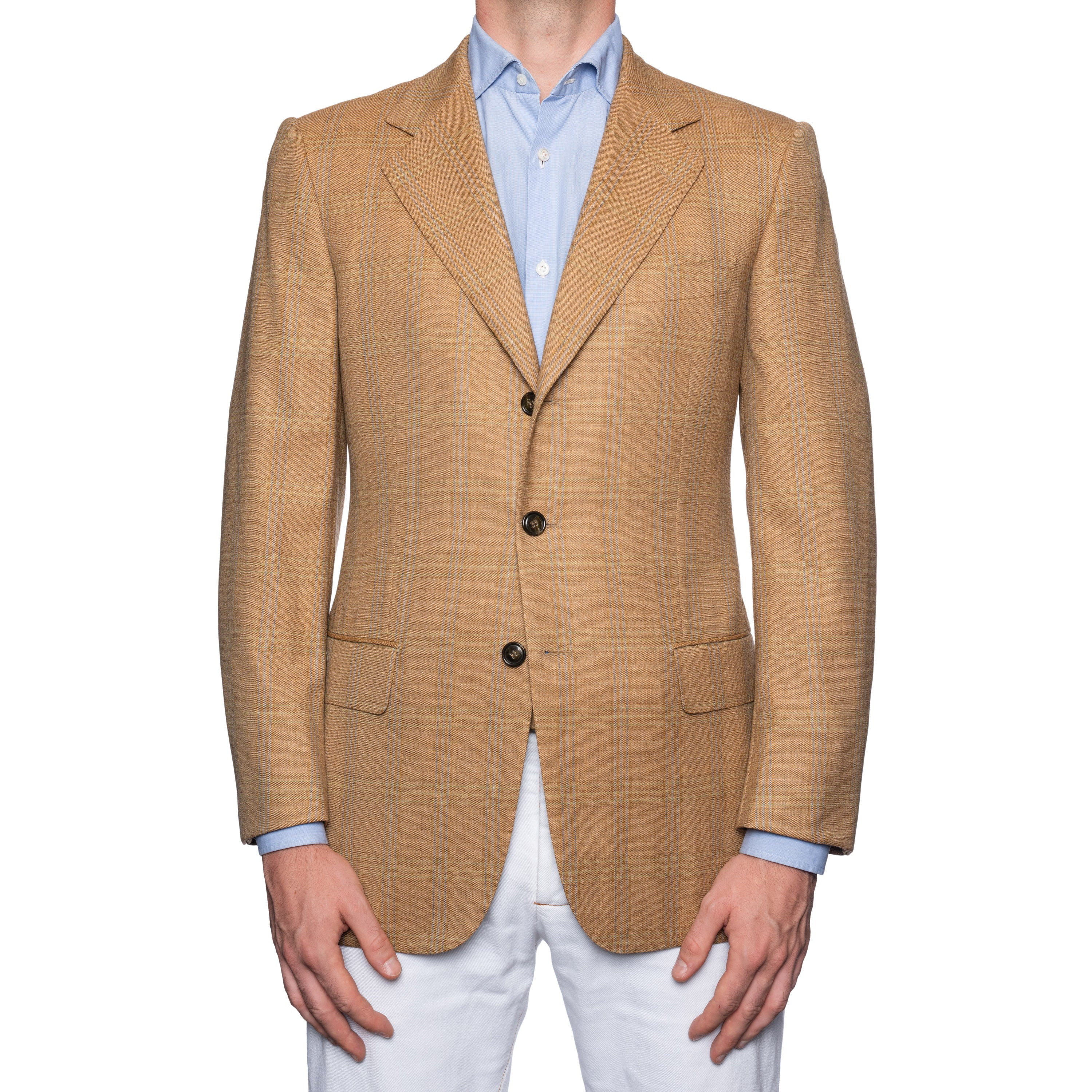 CASTANGIA 1850 Tan Plaid Wool Sport Coat Jacket NEW CASTANGIA
