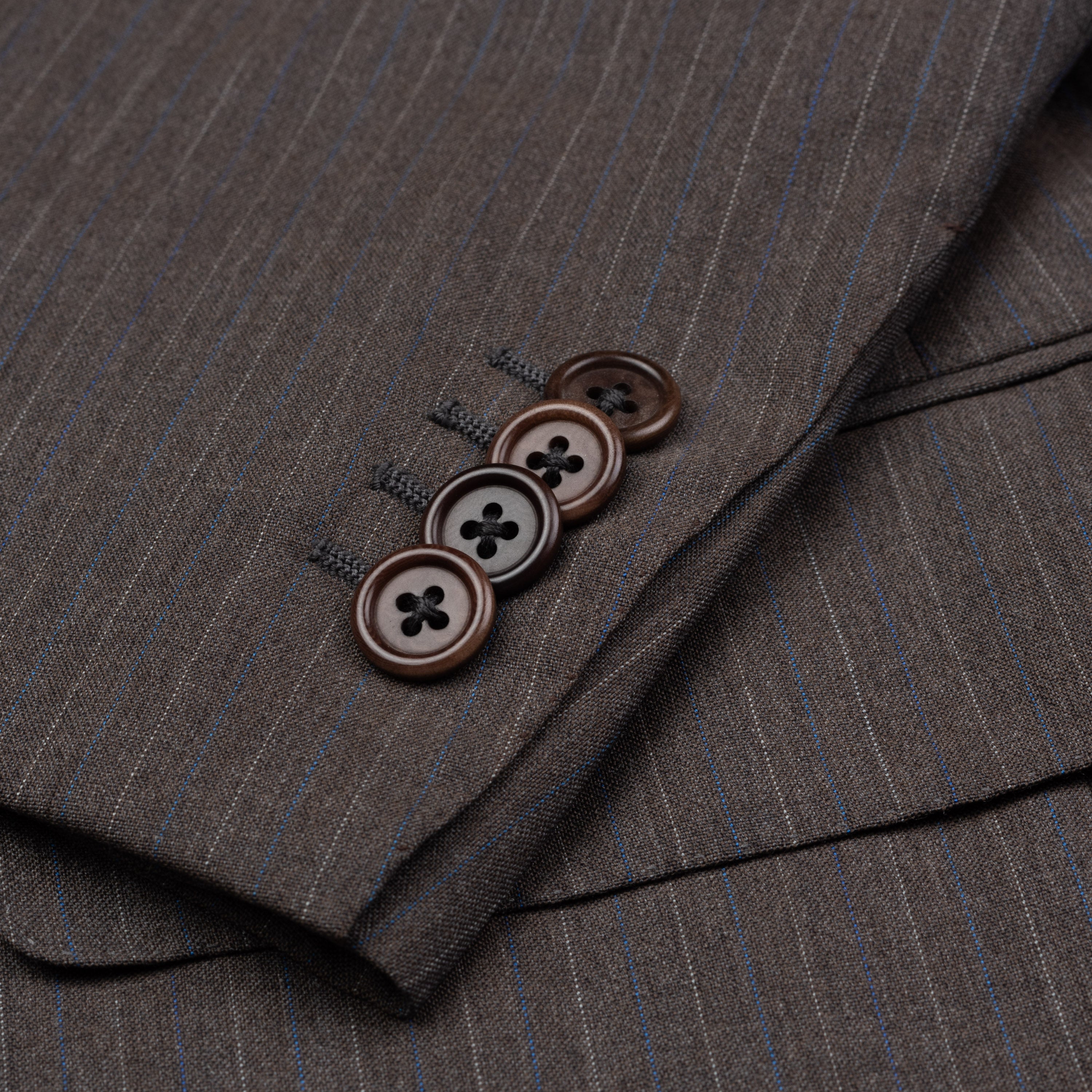 CASTANGIA 1850 Taupe Gray Striped Wool-Cotton Business Suit NEW