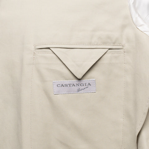 CASTANGIA LEISURE Beige Cotton Twill Unlined Jacket EU 50 NEW US 40