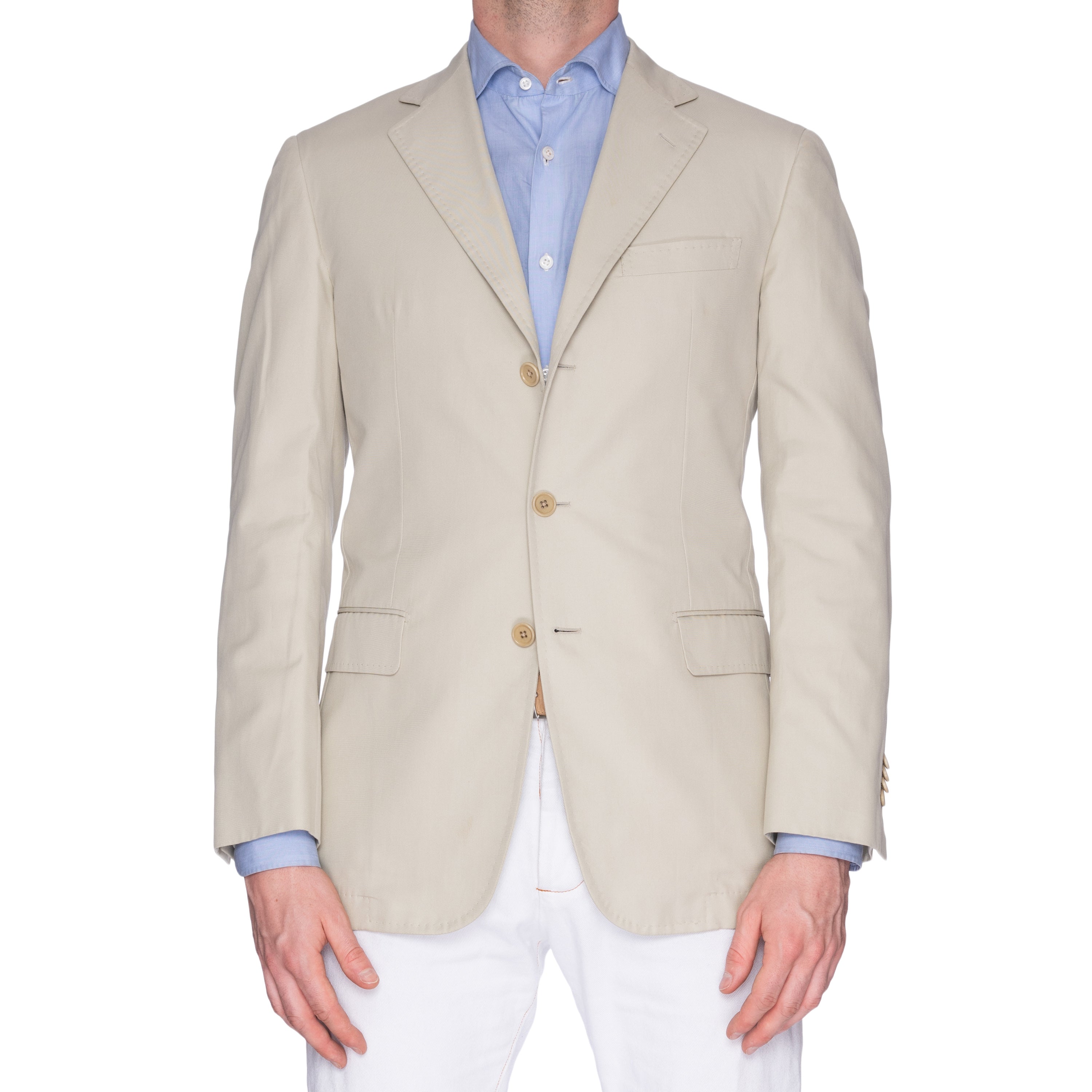 CASTANGIA LEISURE Beige Cotton Twill Unlined Jacket EU 50 NEW US 40 CASTANGIA