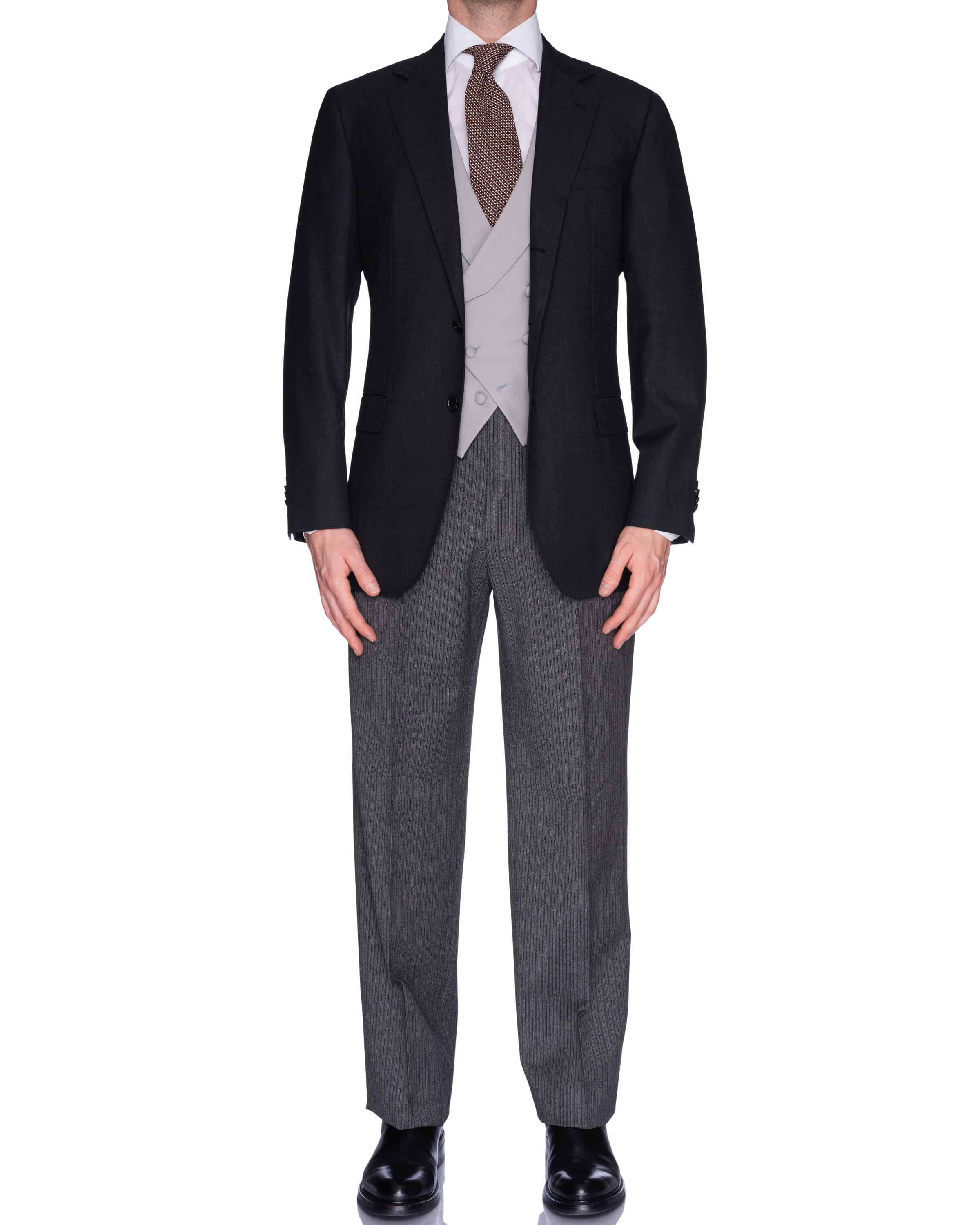 CASTANGIA Leisure 1850 Wool Super 130's Full 3 Piece Morning Suit 50 NEW US 40 CASTANGIA