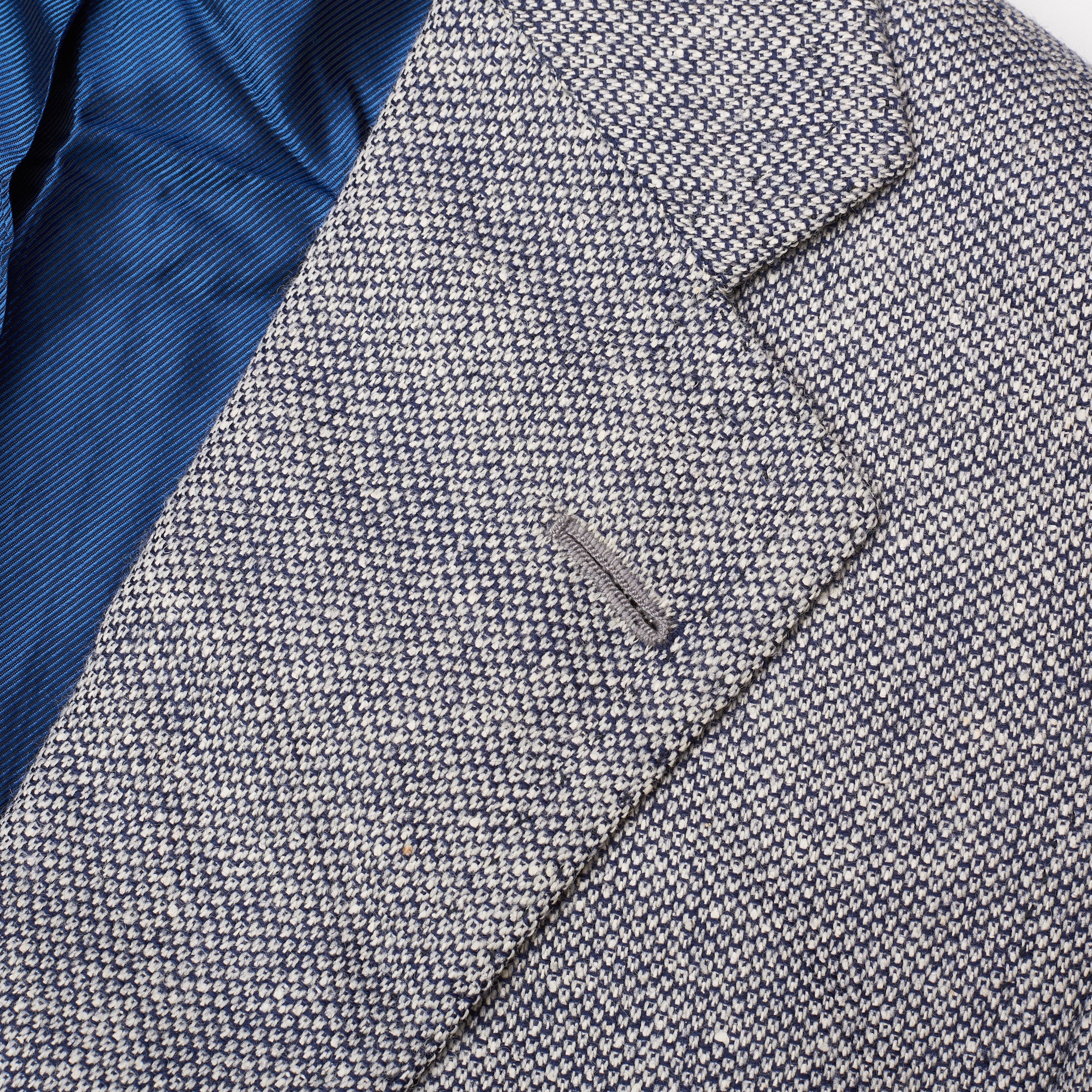 CESARE ATTOLINI Handmade Light Blue Birdseye Wool-Silk Jacket EU 50 US 40 CESARE ATTOLINI