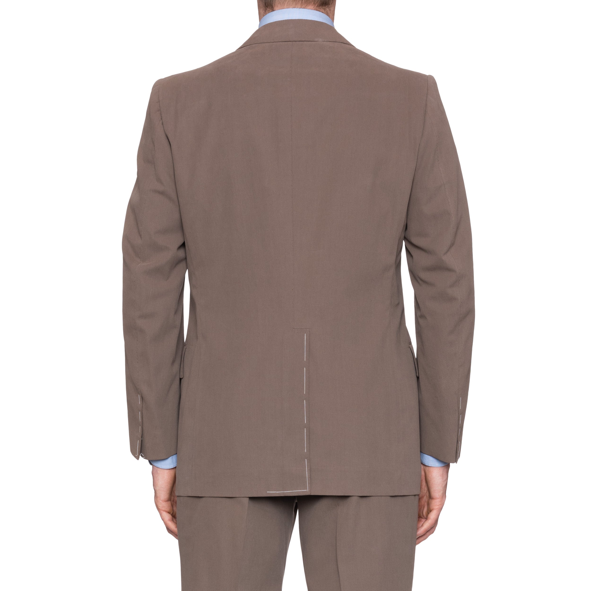 CESARE ATTOLINI Napoli Tan Cotton Peak Lapel Spring-Summer Suit EU 50 NEW US 40