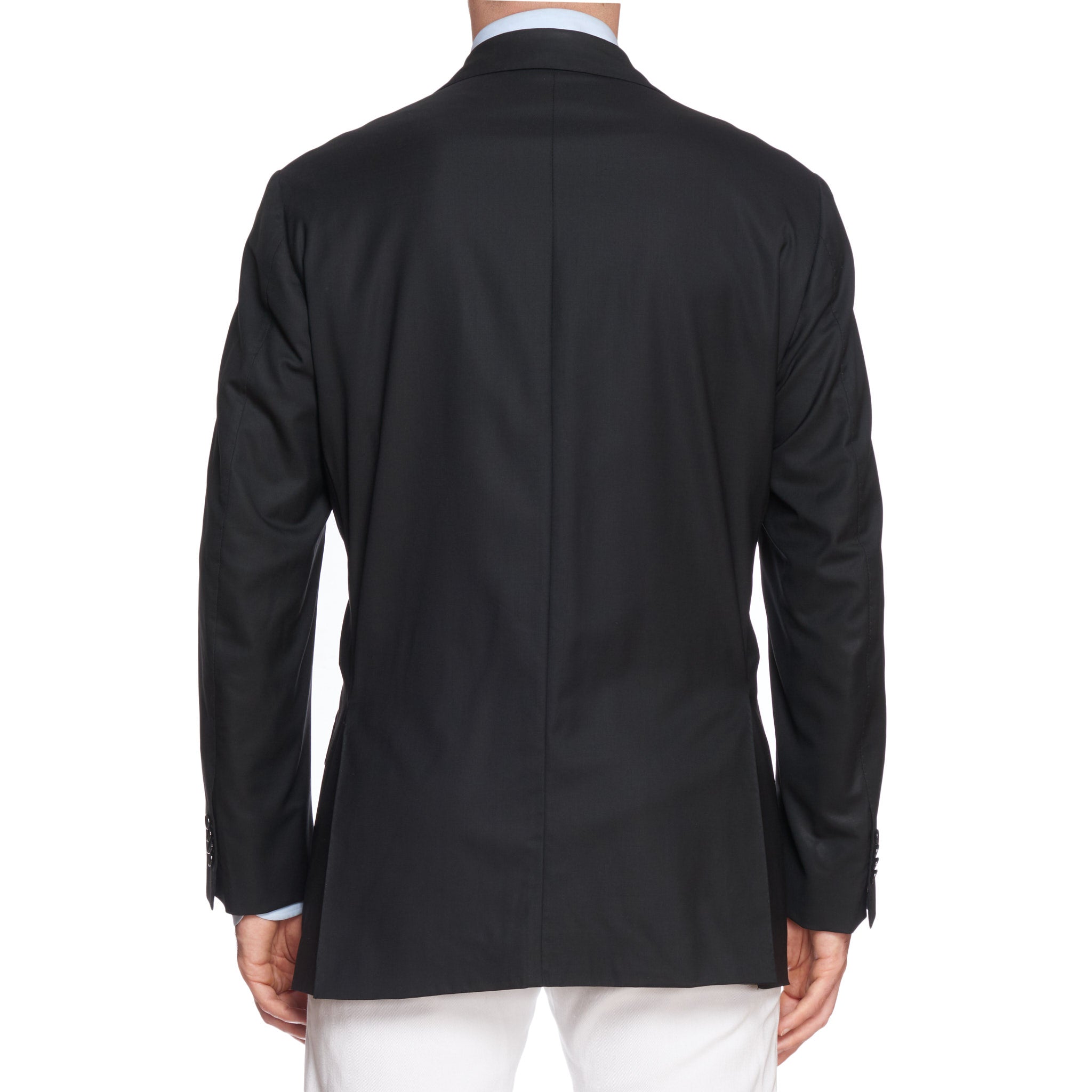 CESARE ATTOLINI Napoli Handmade Black Wool Super 160’s Jacket EU 52 US 42
