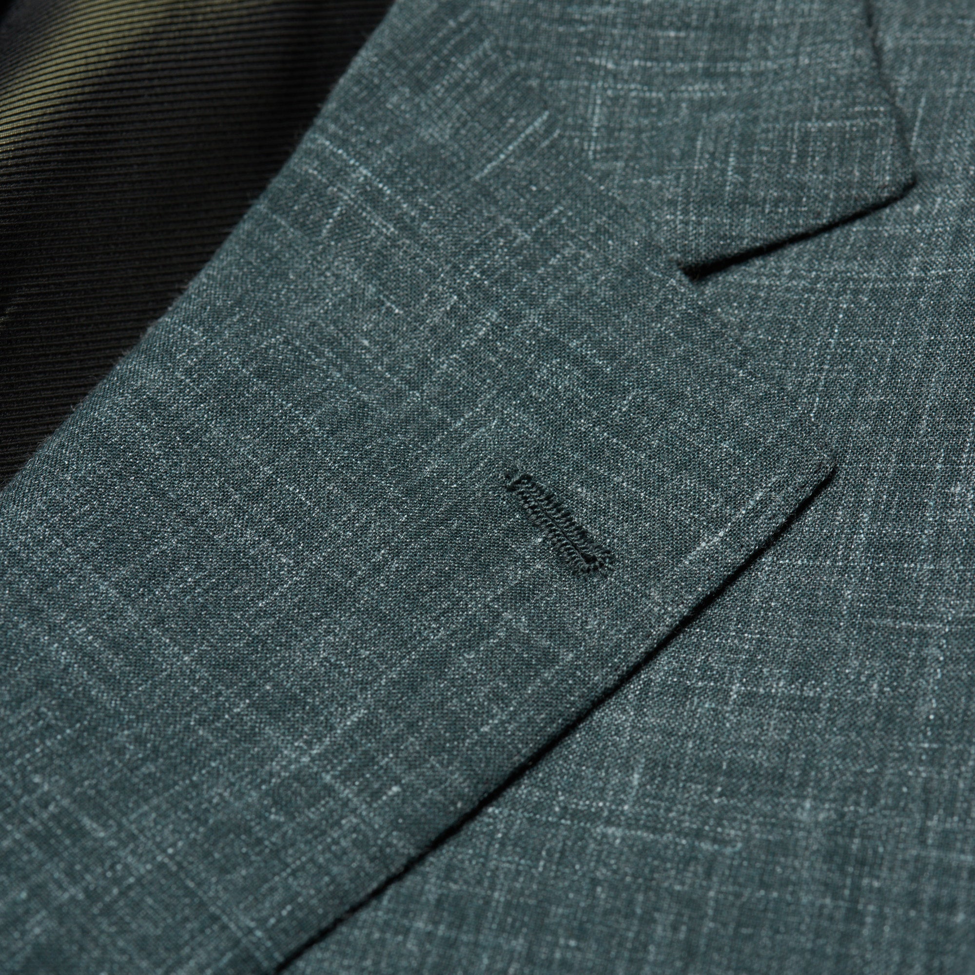 CESARE ATTOLINI Napoli Handmade Chambray Green Wool-Silk Suit NEW
