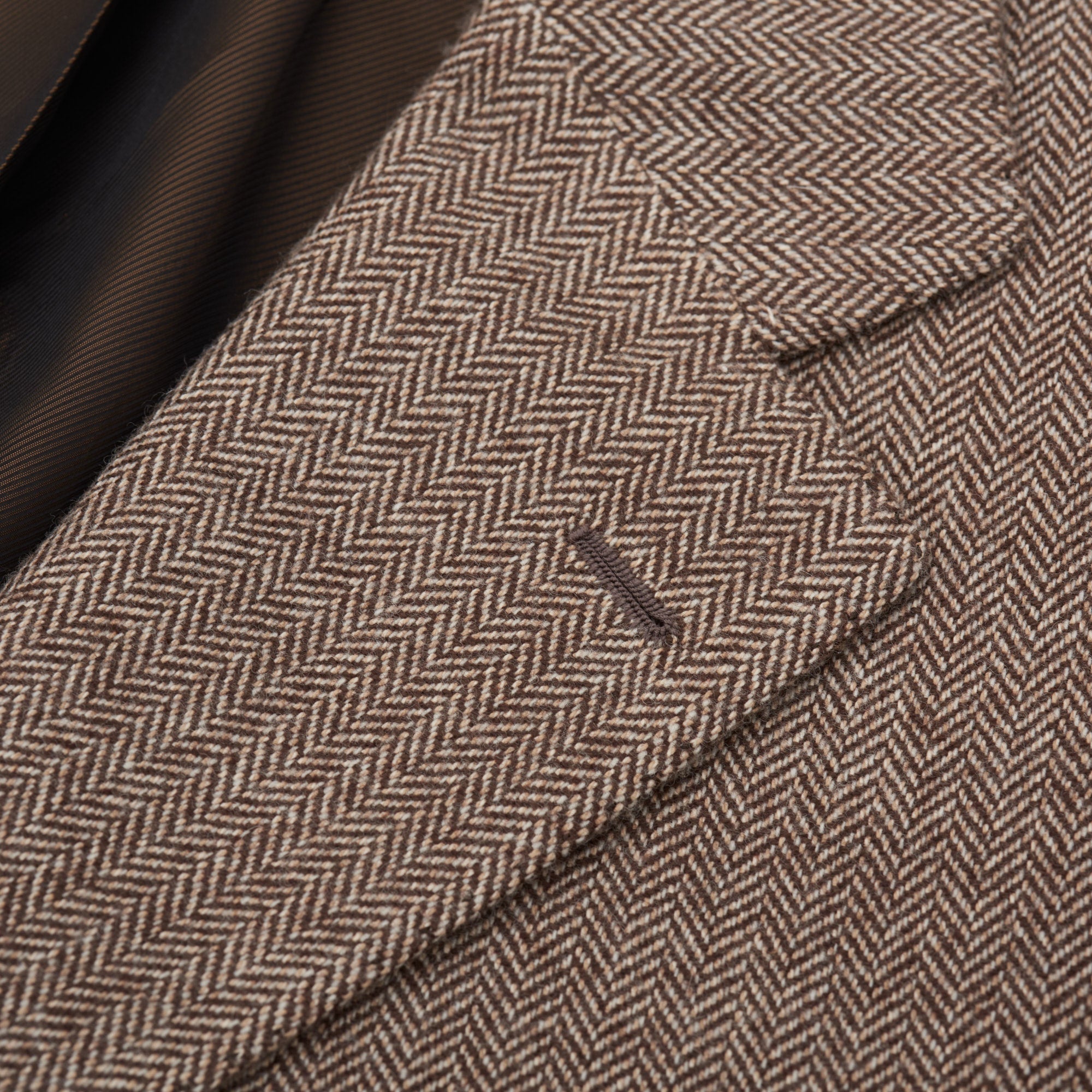 CESARE ATTOLINI Napoli Handmade Gray Herringbone Wool-Cotton Jacket NEW