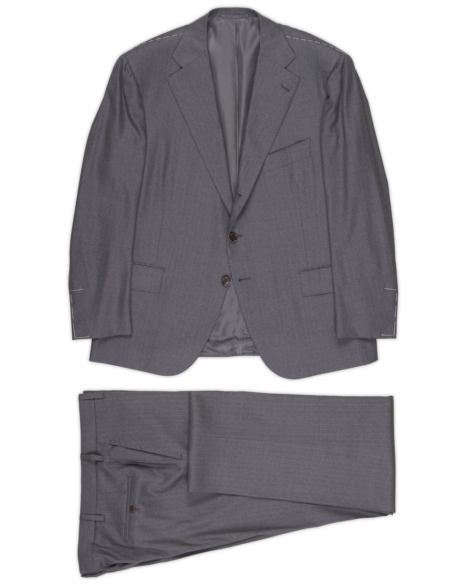 CESARE ATTOLINI Napoli Handmade Gray Striped Wool Business Suit EU 54 NEW US 44 CESARE ATTOLINI