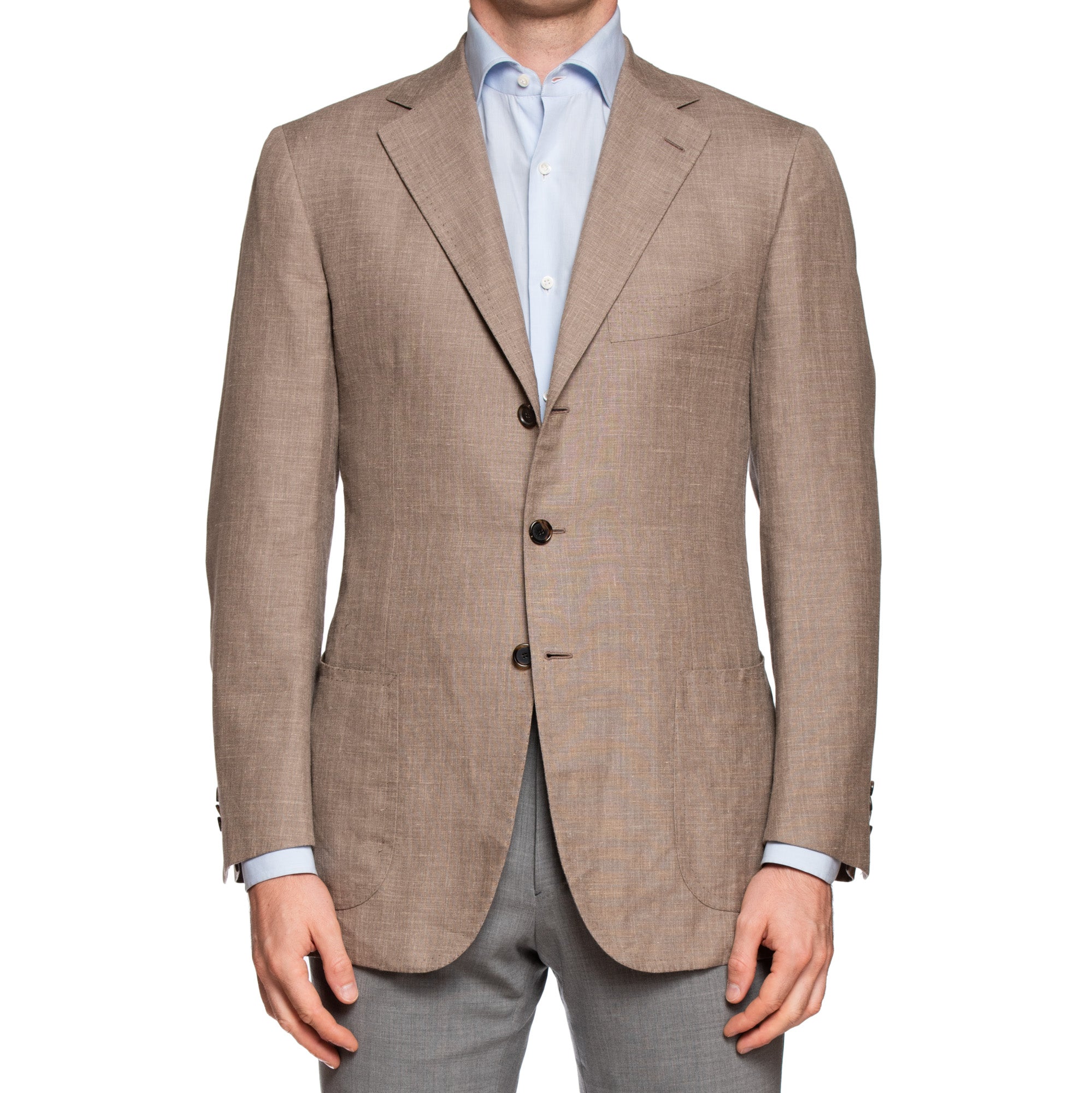 CESARE ATTOLINI for M.BARDELLI Gray Wool-Silk-Linen Jacket EU 50 NEW US 40