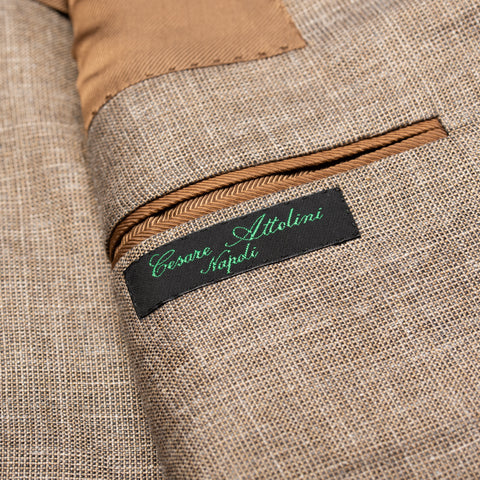 CESARE ATTOLINI for M.BARDELLI Khaki Cashmere-Silk-Cotton Jacket EU 50 NEW US 40