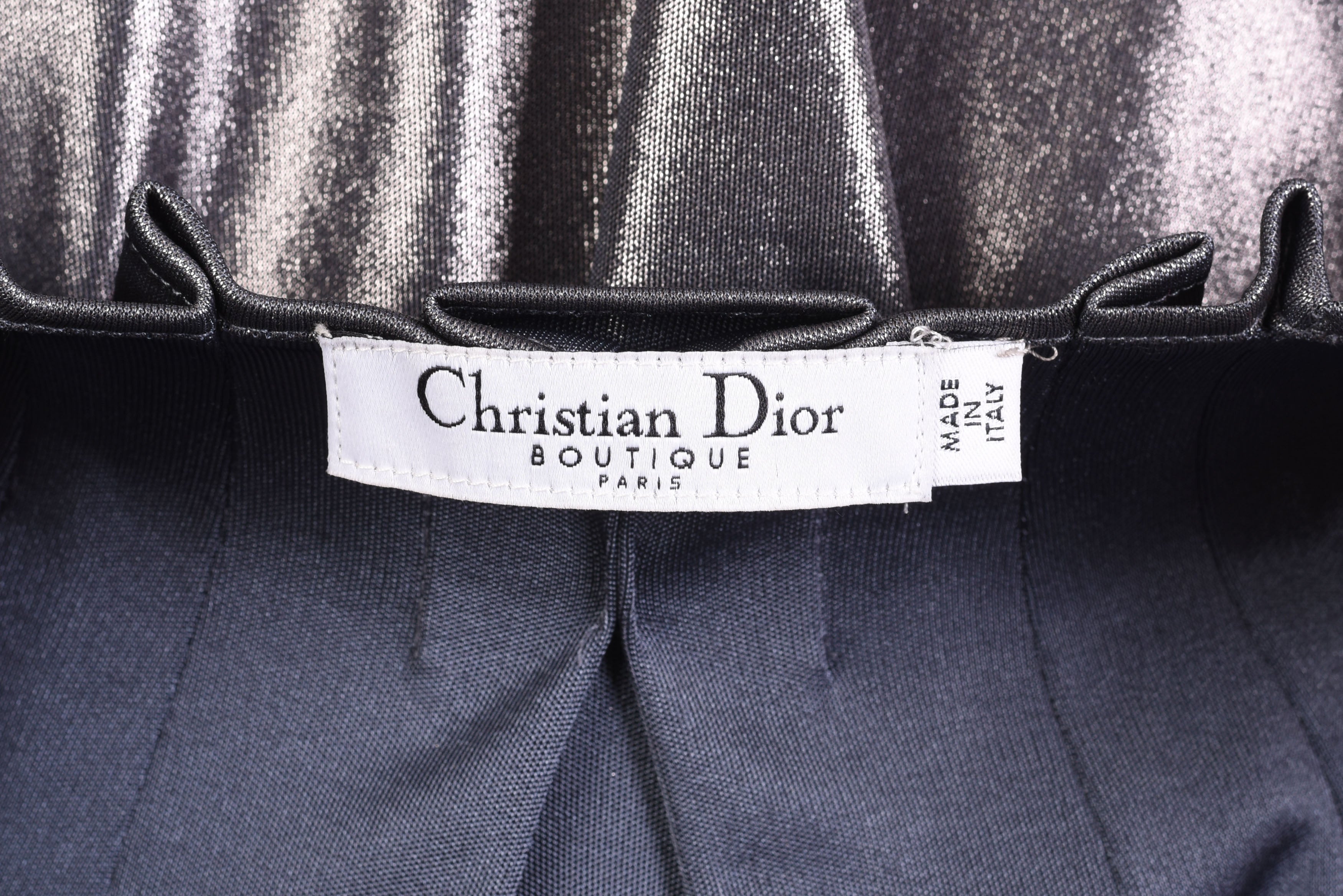 CHRISTIAN DIOR Boutique Paris Gray Metallic Top Size IT 42 US 6