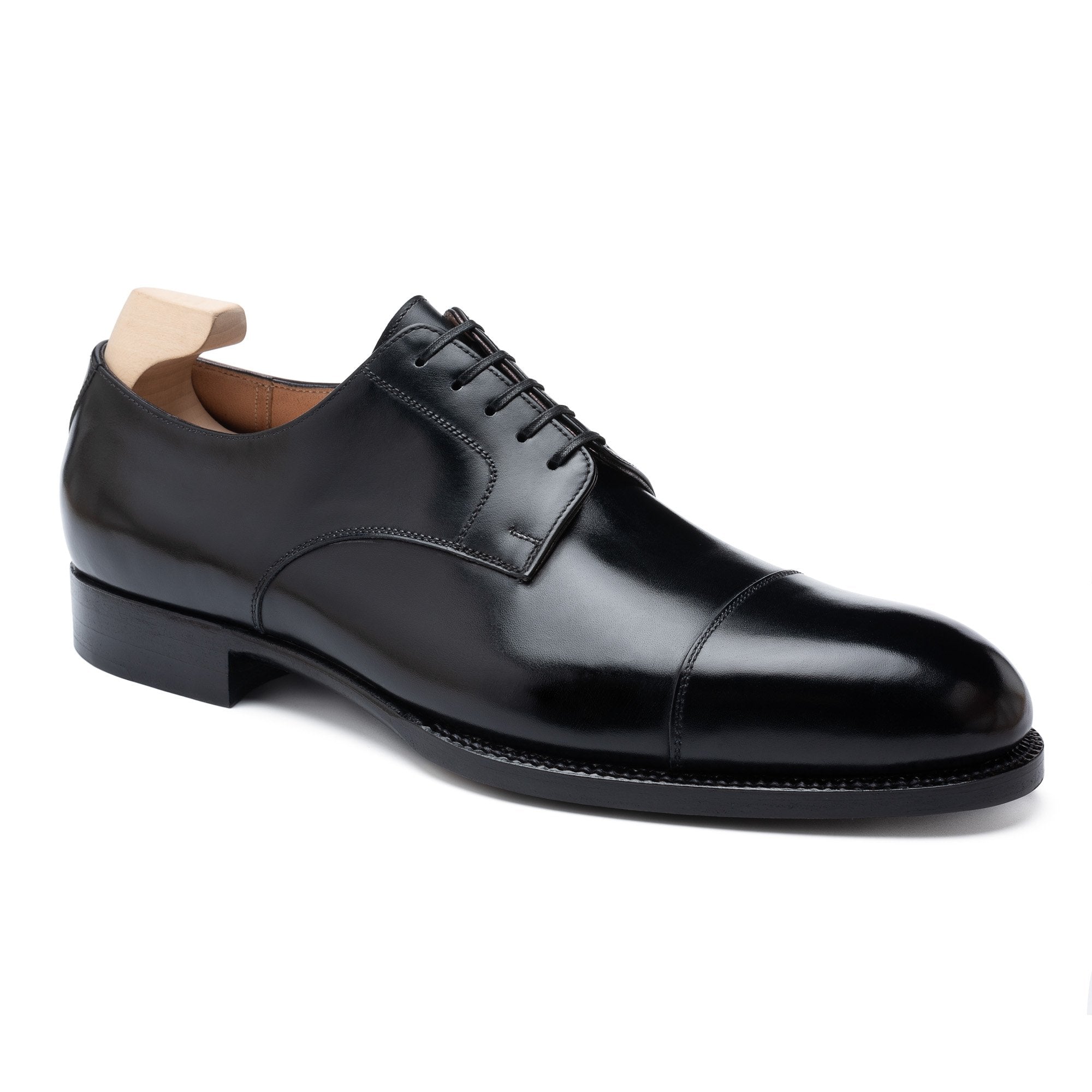 PASSUS SHOES "Dean" Handmade Black Box Calf Cap Toe Derby Shoes US 10.5 NEW EU 43.5