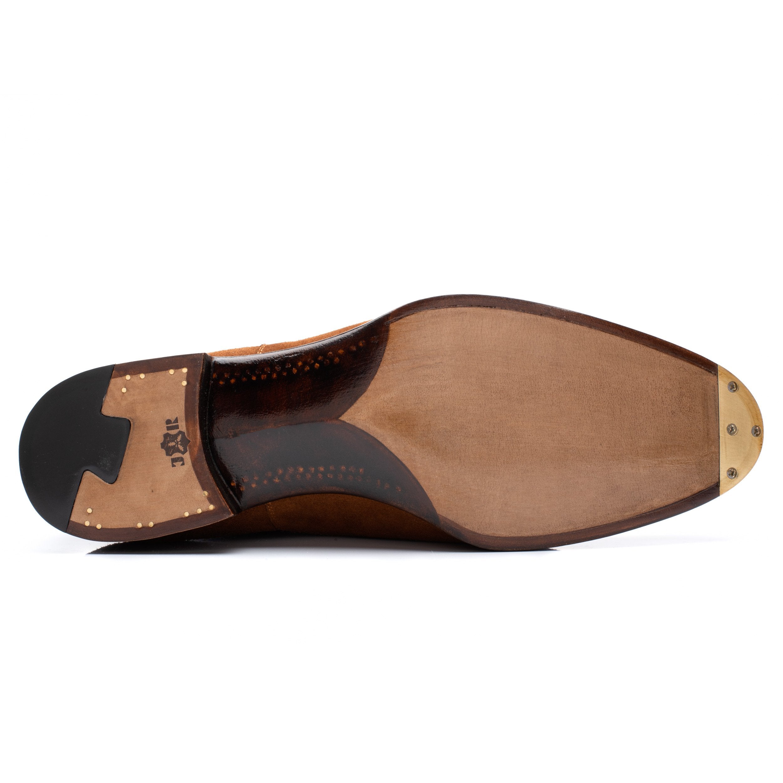 PASSUS SHOES Handmade "Winston" Wet Sand Suede Cap Toe Oxford Shoes