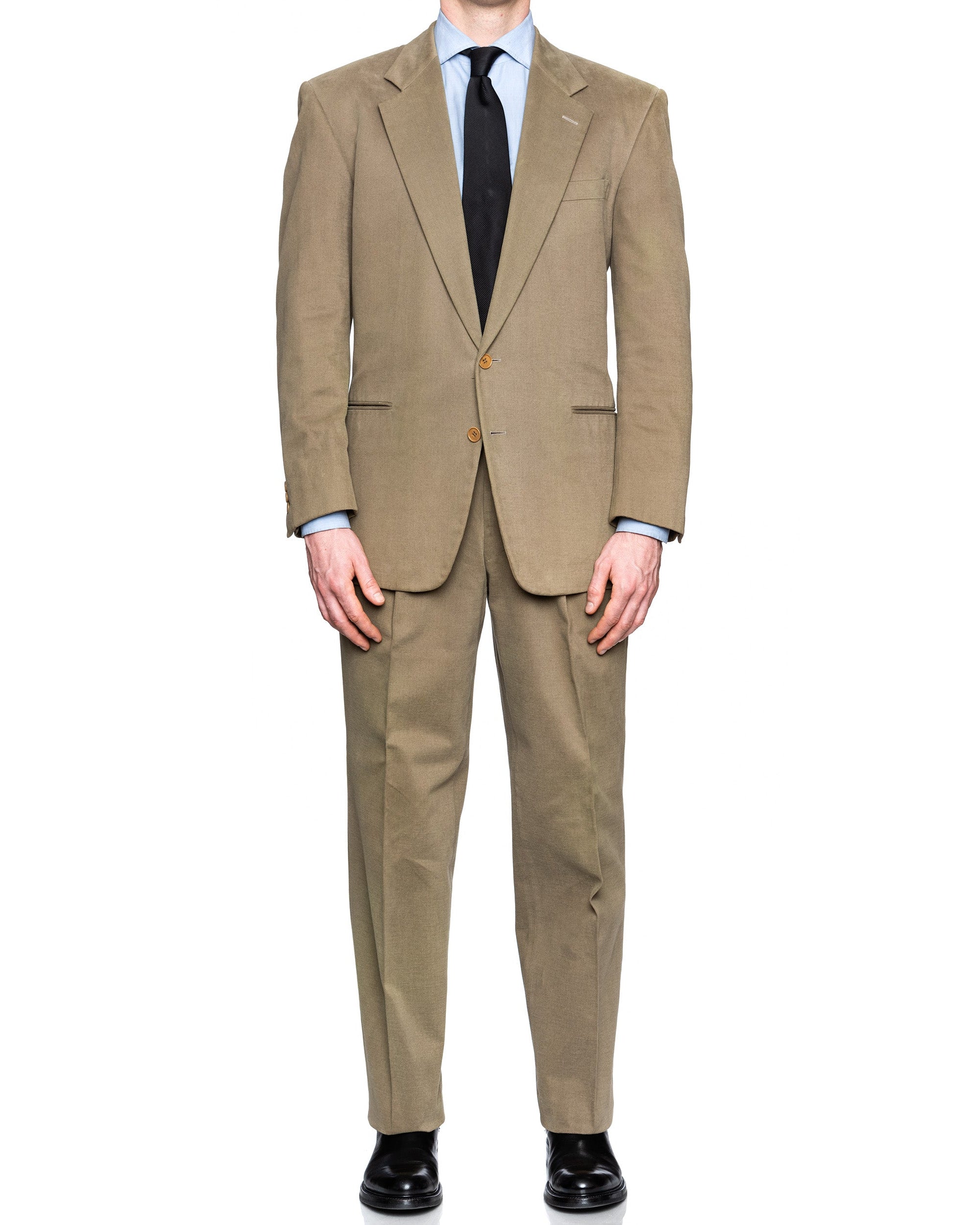 SARTORIA CASTANGIA Olive Twill Cotton Velvet Suit EU 50 NEW US 40 CASTANGIA